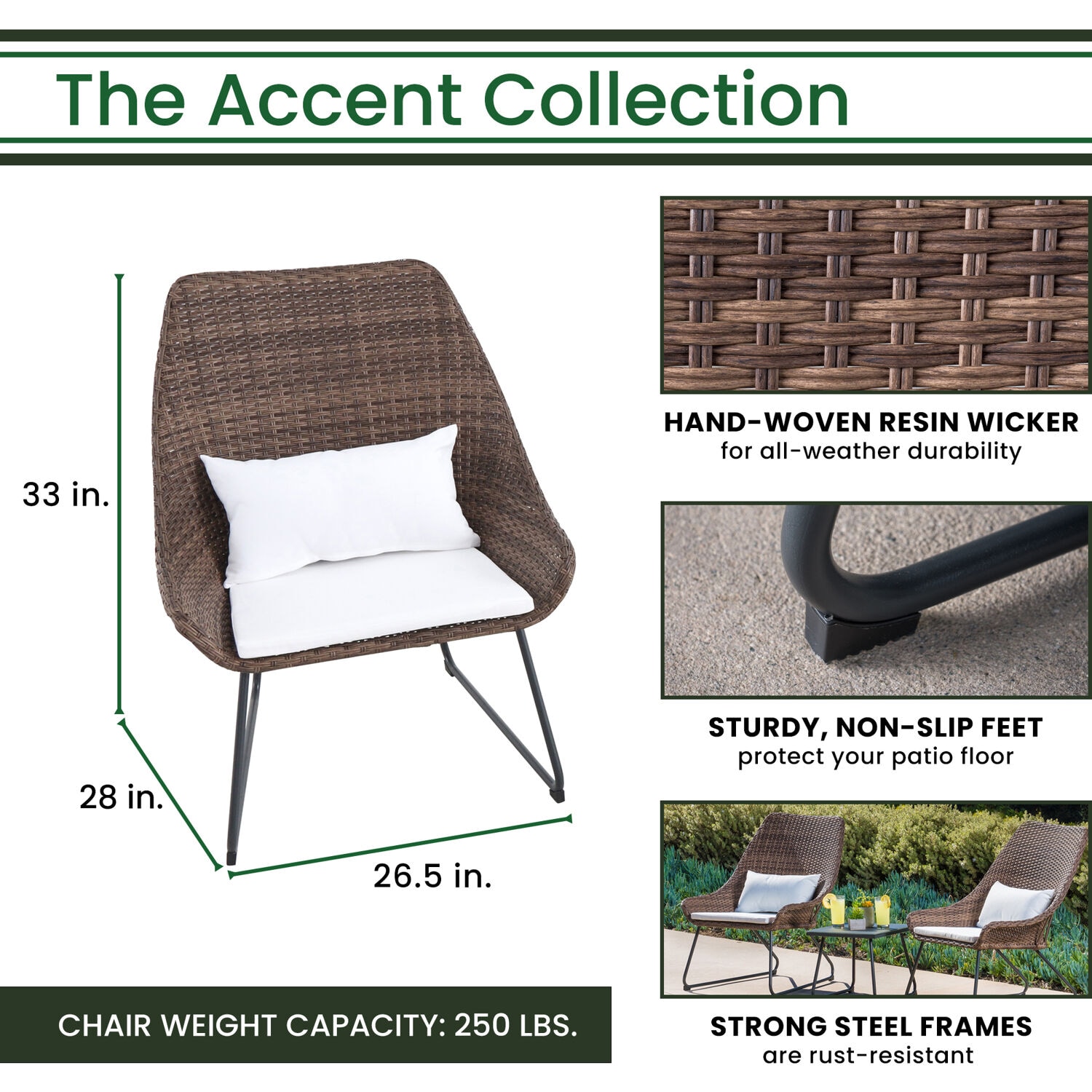 Hanover ACCENT3PC-WHT Patio-Conversation-Sets - View #3