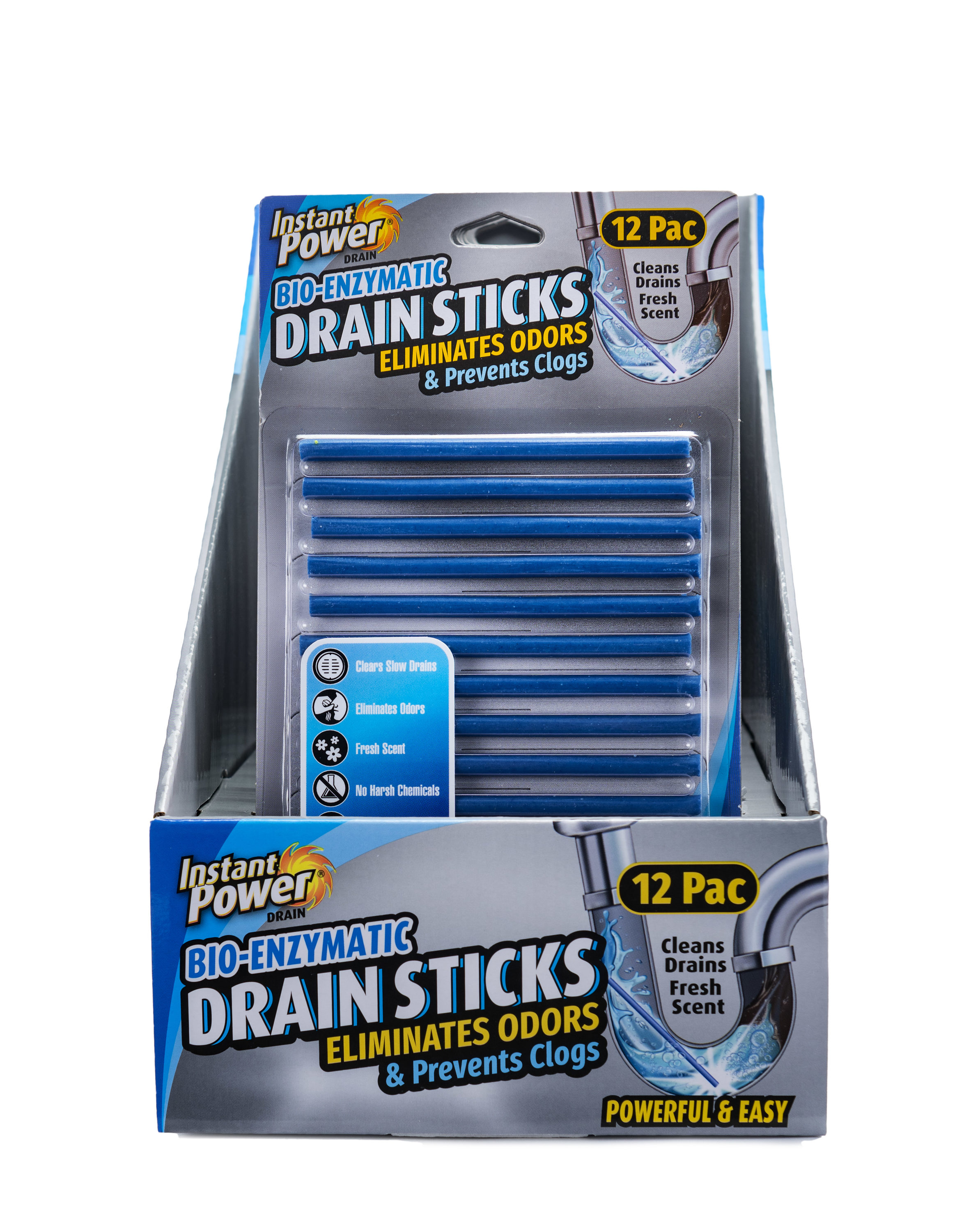Instant Power Bio-Enzymatic Drain Sticks 12-Pack 1-oz Drain