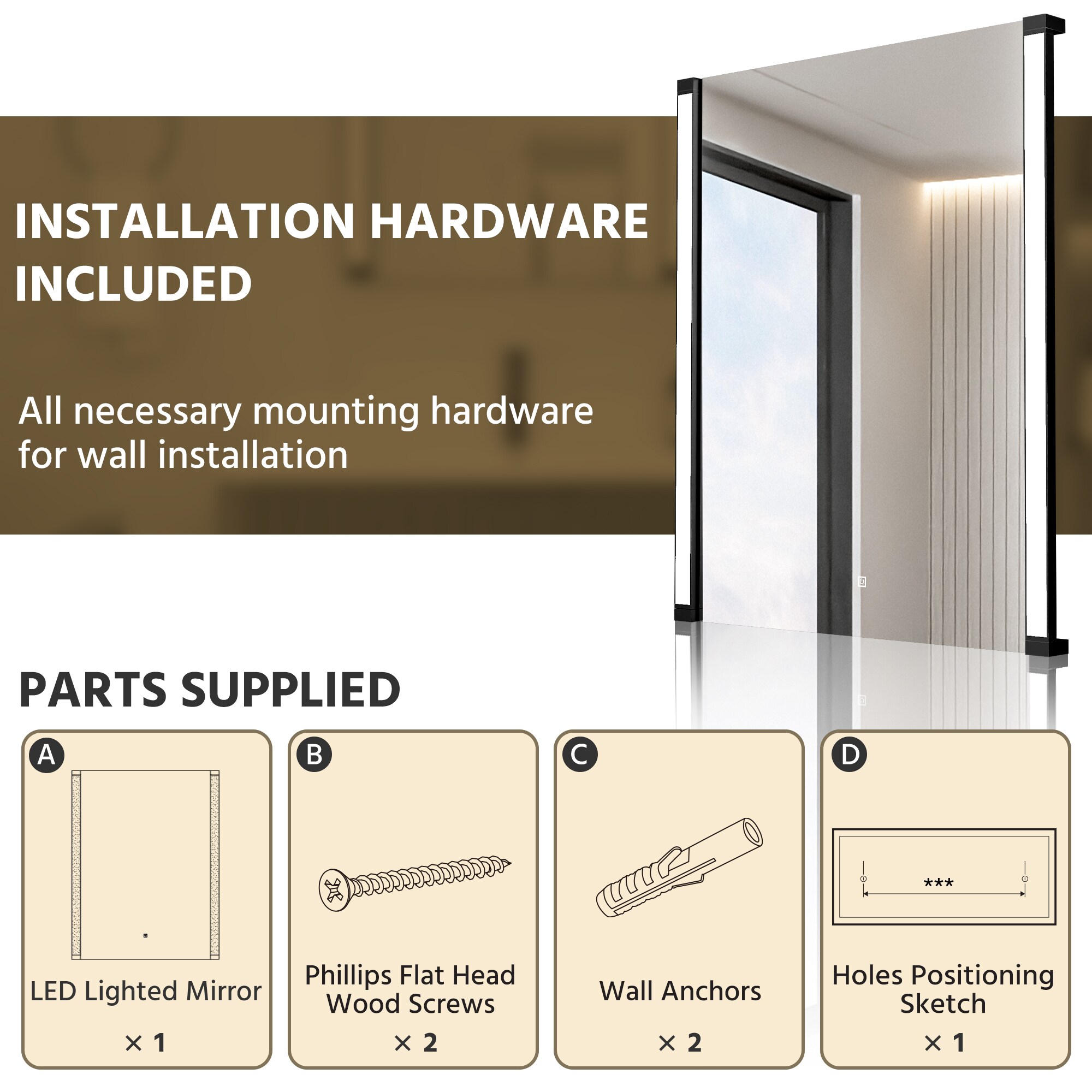 WELLFOR KAFMD2F1-2436 Framed-Bath-Mirrors - View #9