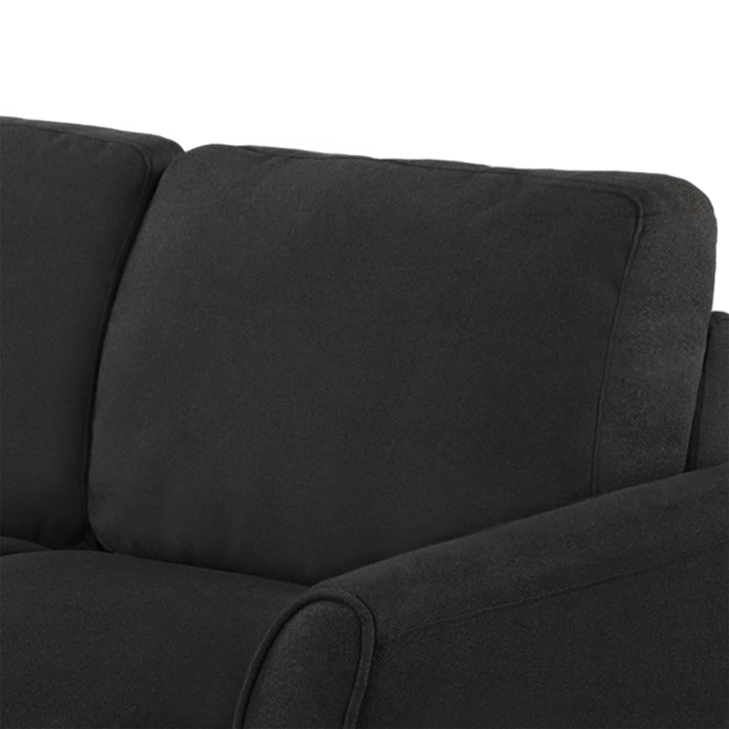 CASAINC 53.7-in Modern Black Linen 2-seater Loveseat in the Couches ...