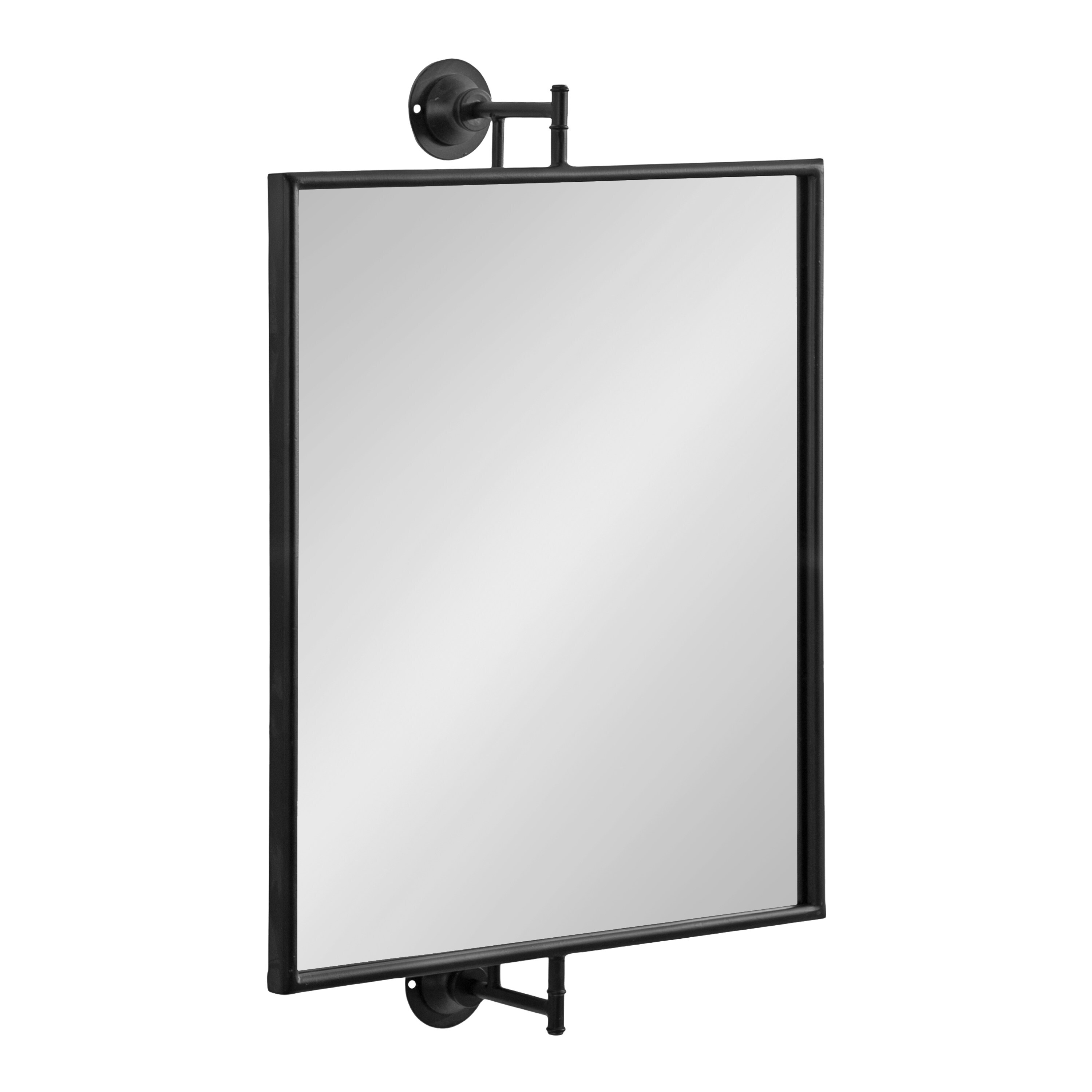 Kate and Laurel 20-in W x 30.25-in H Rectangle Black Framed Wall Mirror