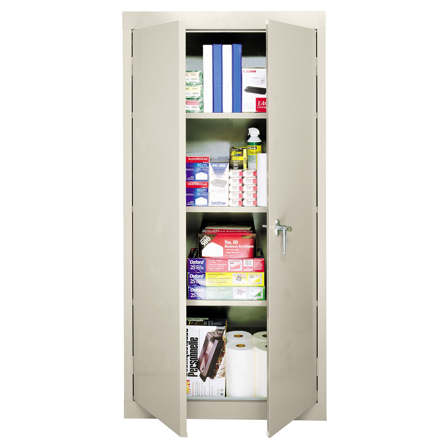 Putty Steel Freestanding Lockable Office Cabinet with Adjustable Shelving