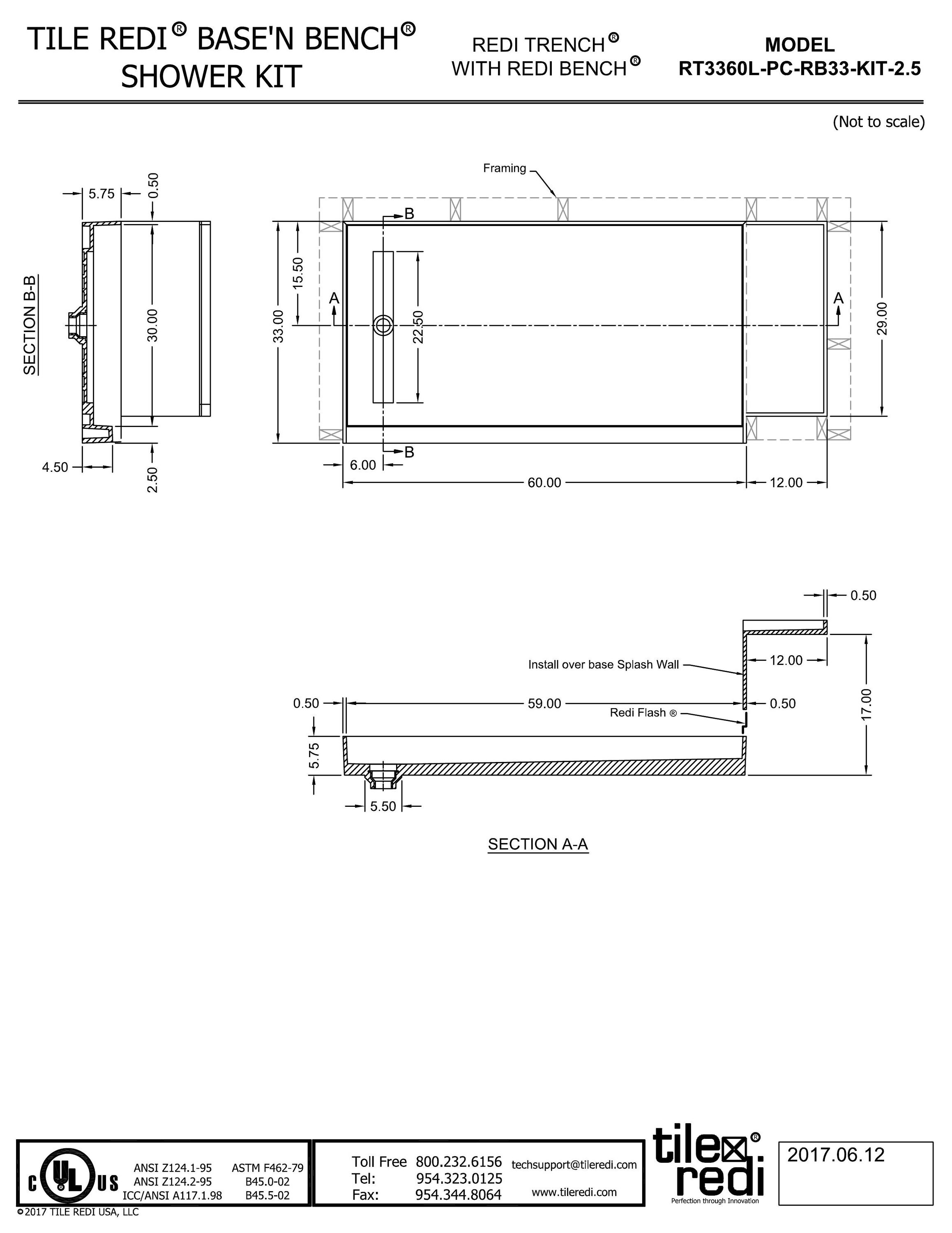 Tile Redi RT3360L-PC-RB33-KIT Shower-Floors - View #8