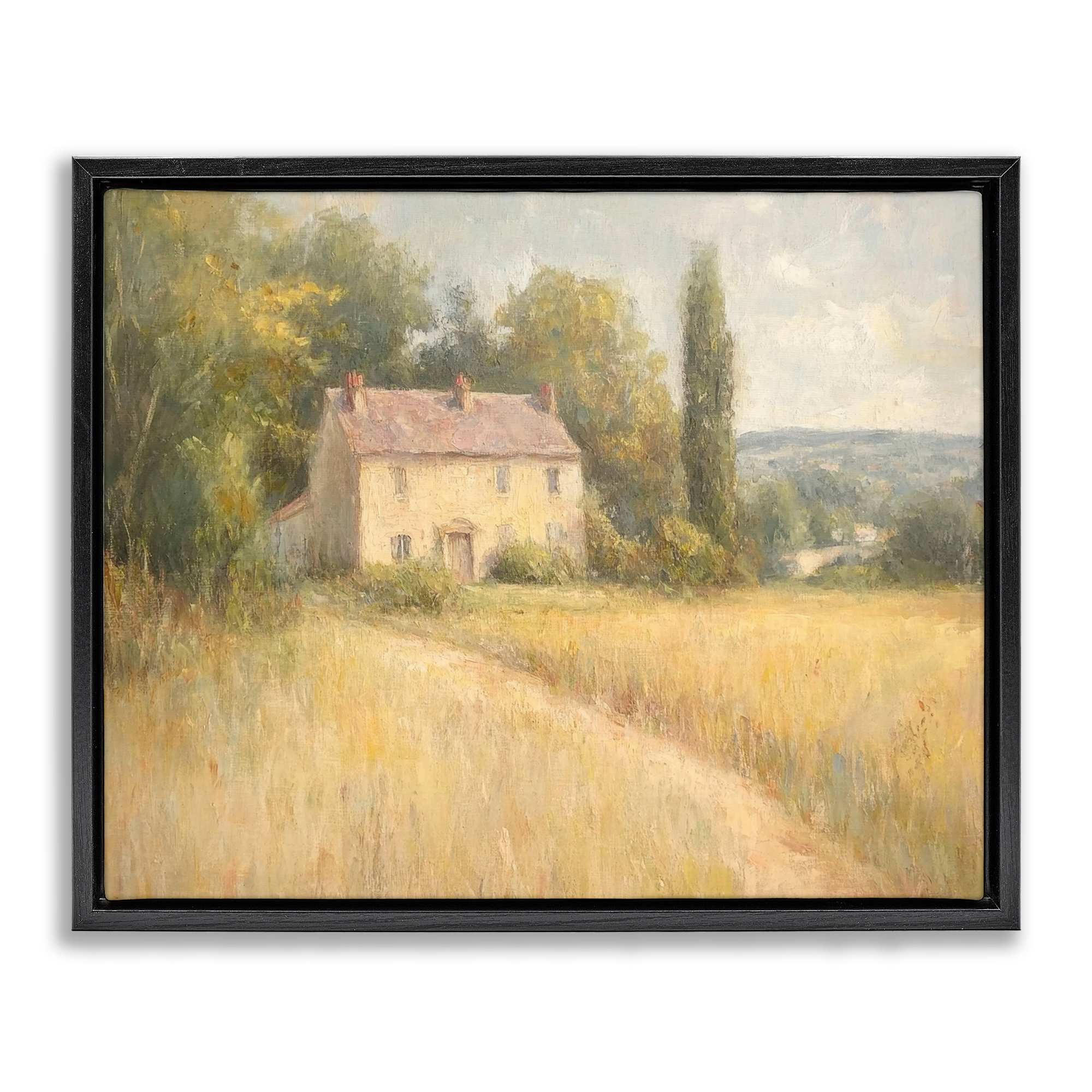 Stupell Industries BT-802-FFB-24X30 Hide Away Cottage House Floating Frame design by Petal Prints Design