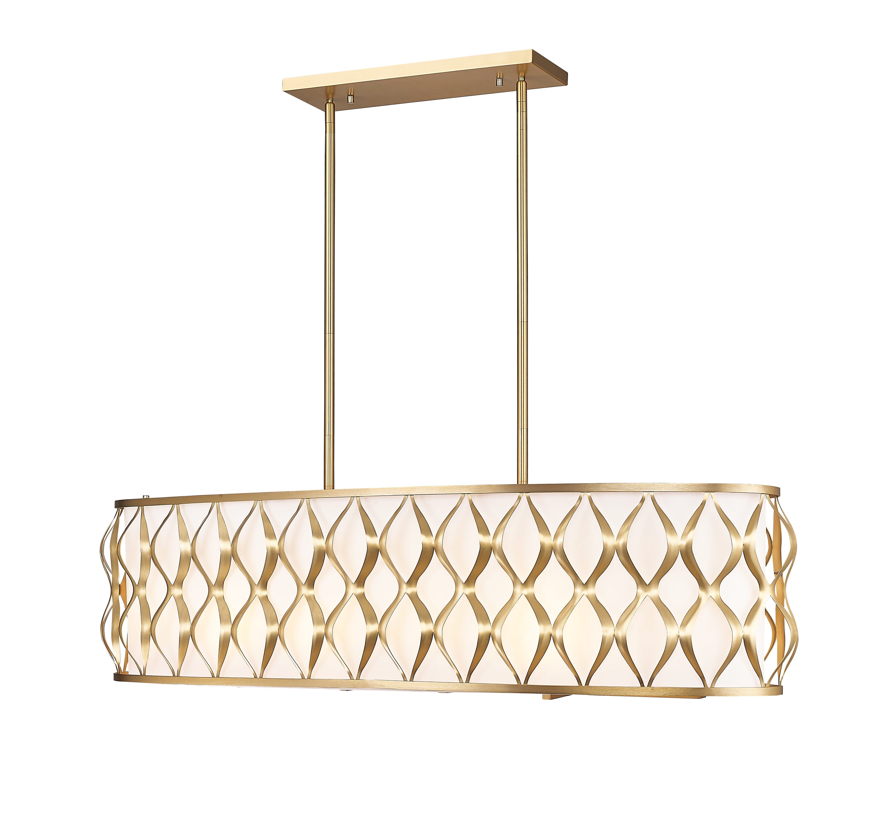 Harden Black and Red 43" Linear Chandelier with Drum Shades