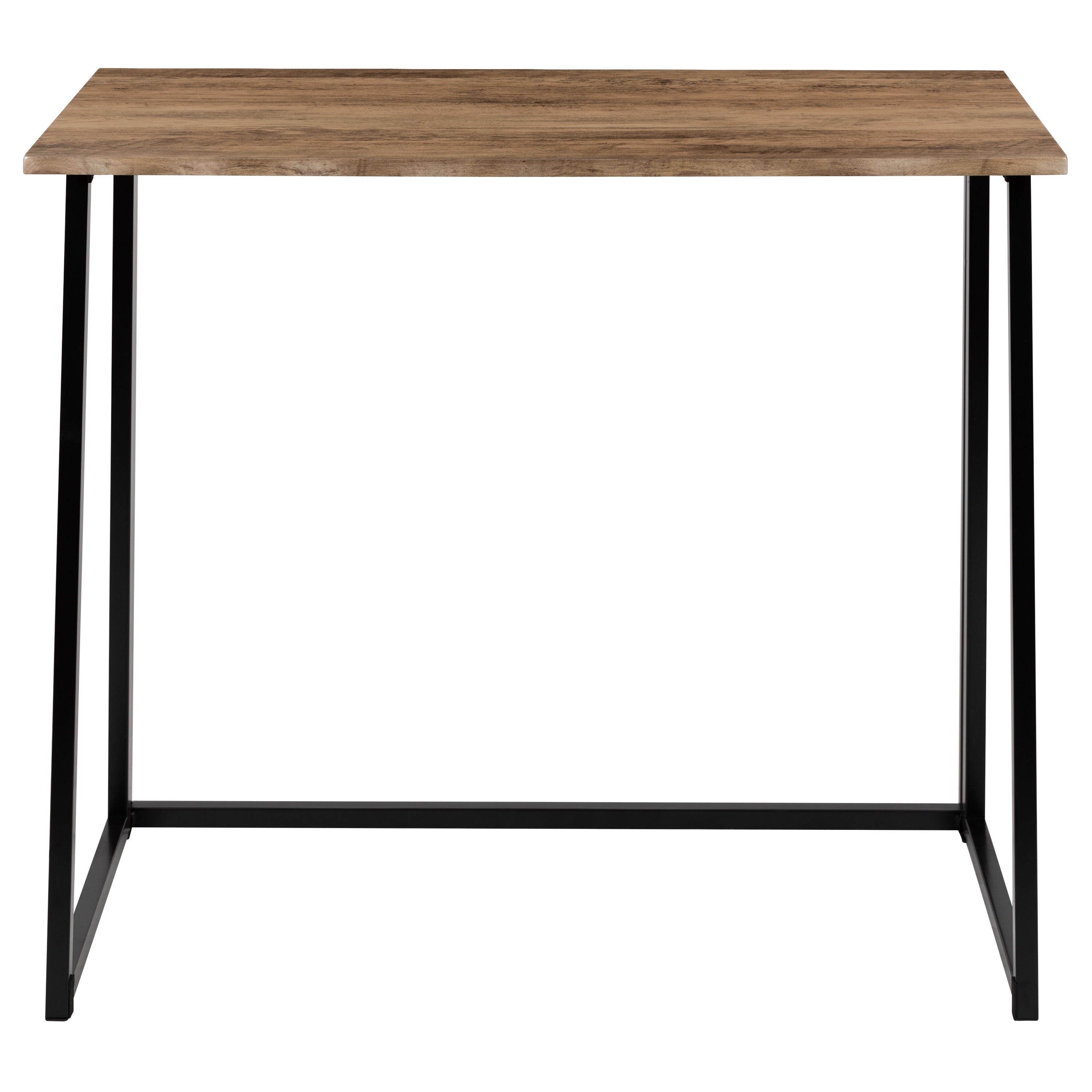 Small Rustic Natural Wood and Black Foldable Desk