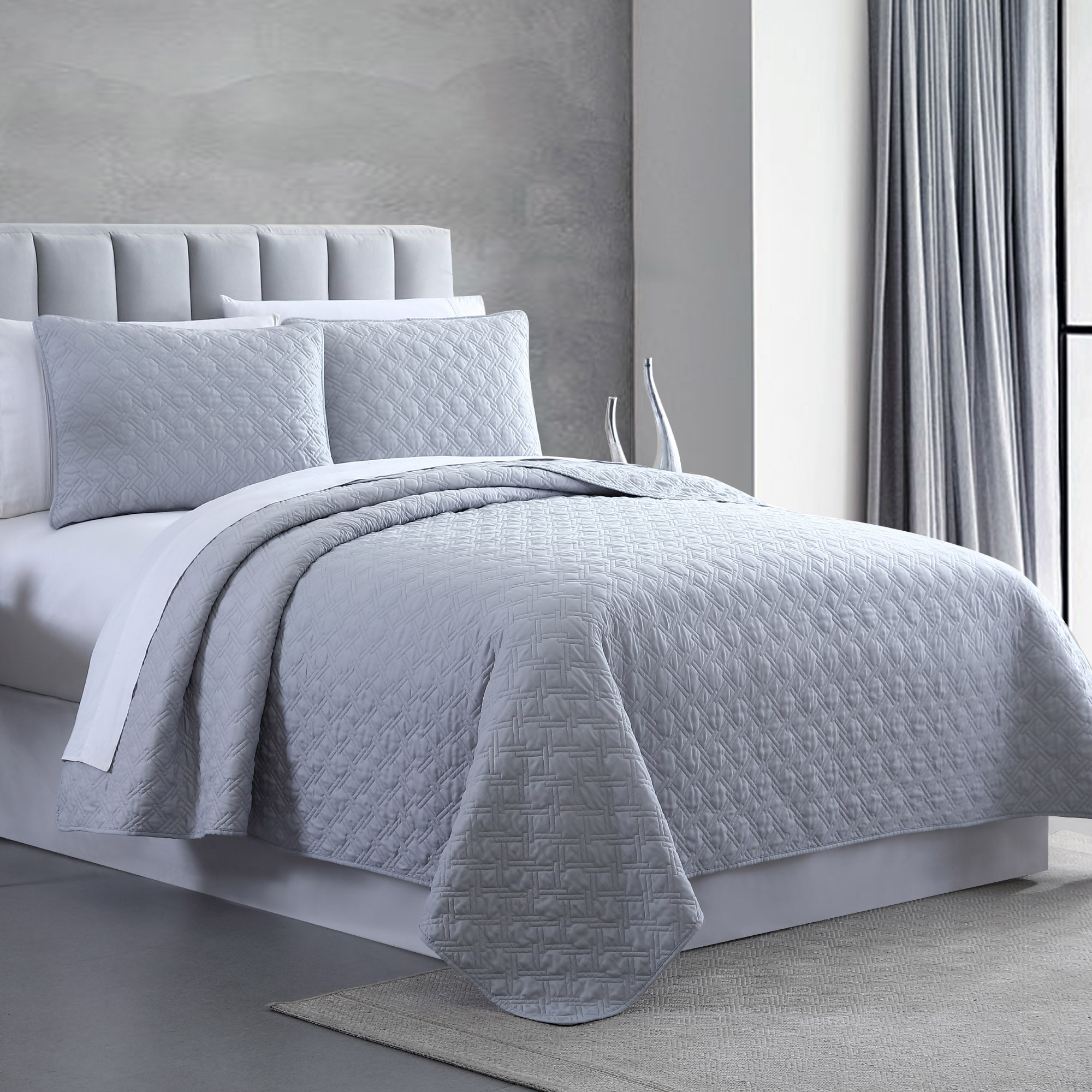 Modern Threads 3WSDQLTE-GRY-KG 3-Piece Grey King Comforter Set