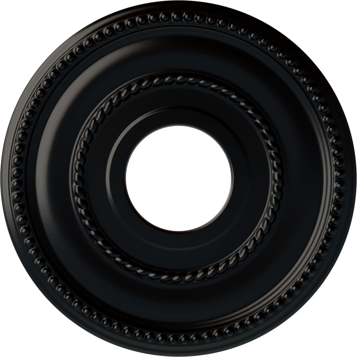 Ekena Millwork CM12VABLF Valeriano 12.125-Inches W x 12.125-Inches L Painted Jet Black Polyurethane Split Ceiling Medallion