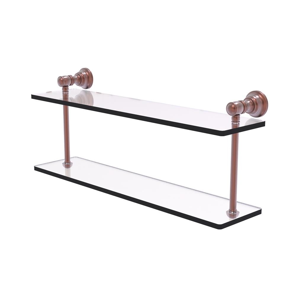 Allied Brass CL-2-22-CA Carolina Antique Copper 2 -Tier Wall mount Bathroom Shelf ( 22-in x 9.2-in x 5-in )