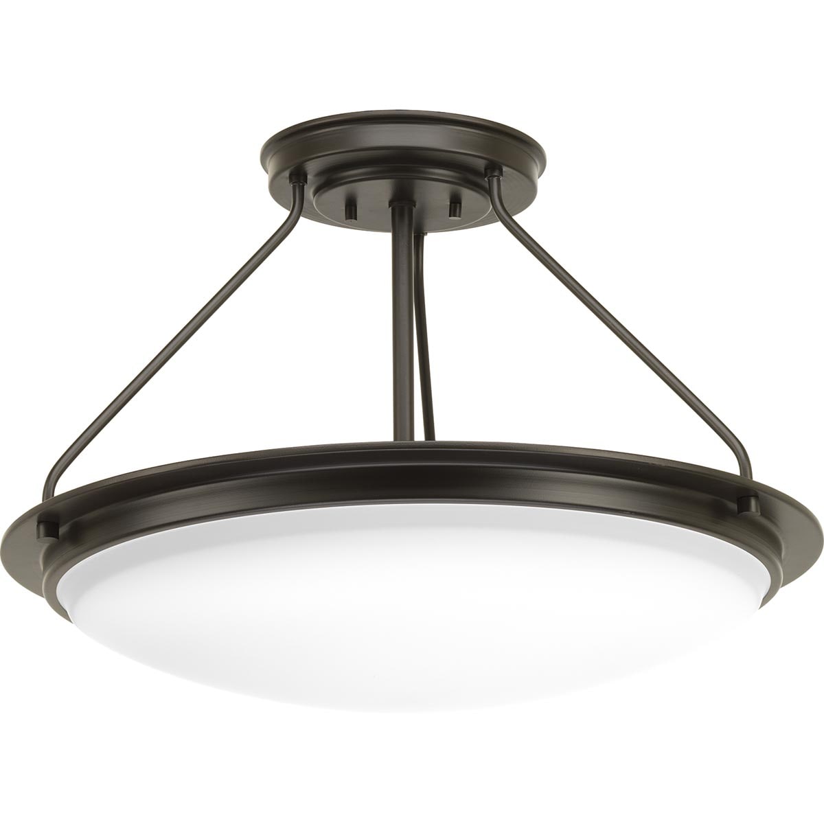 Progress Lighting P350065-129-30 Apogee 1-Light Architectural Bronze LED Semi-Flush mount light ENERGY STAR