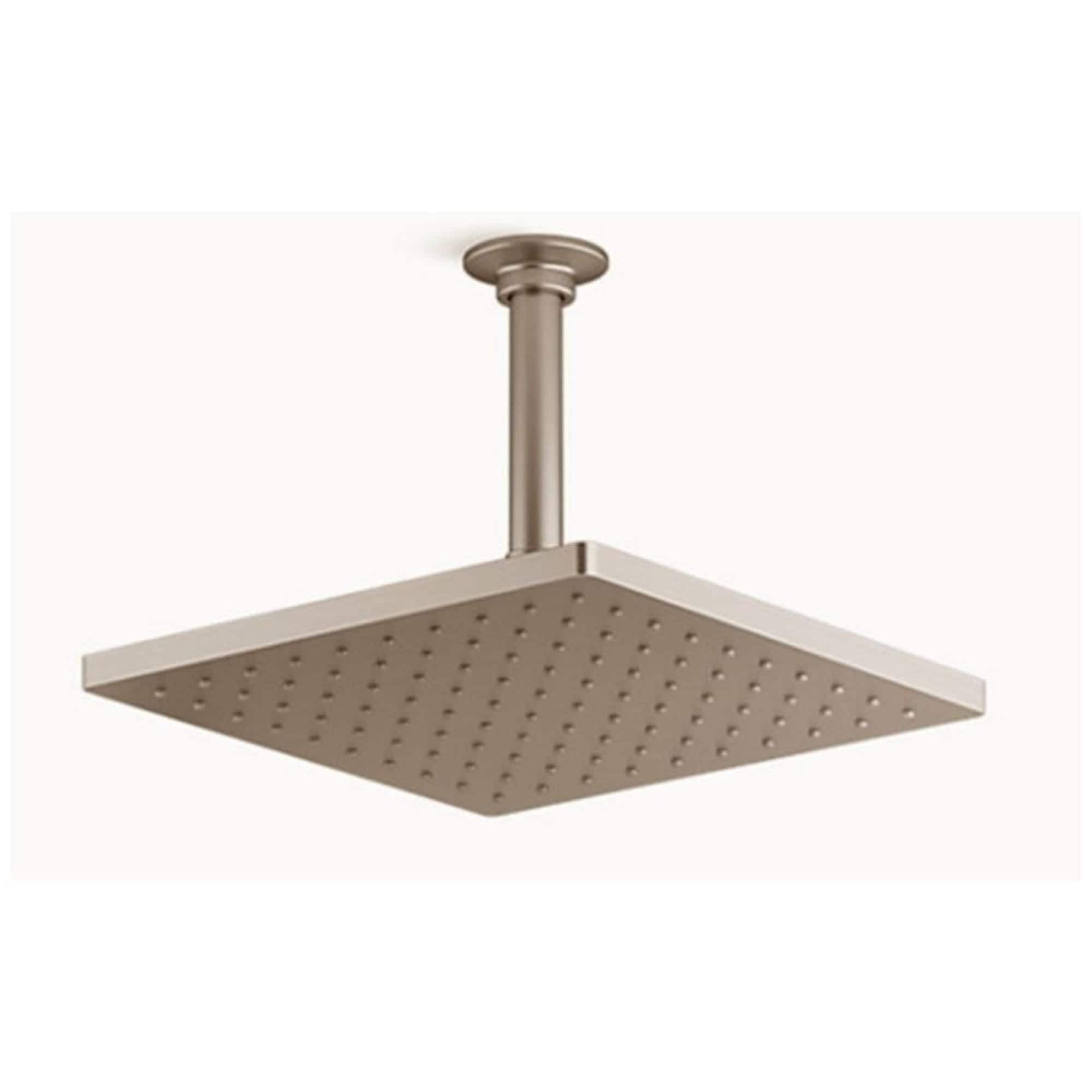 KOHLER K-26149-BN Honesty 1.0 -Spray Vibrant Brushed Nickel 10-in Square Fixed Rain Shower Head 2.5 GPM