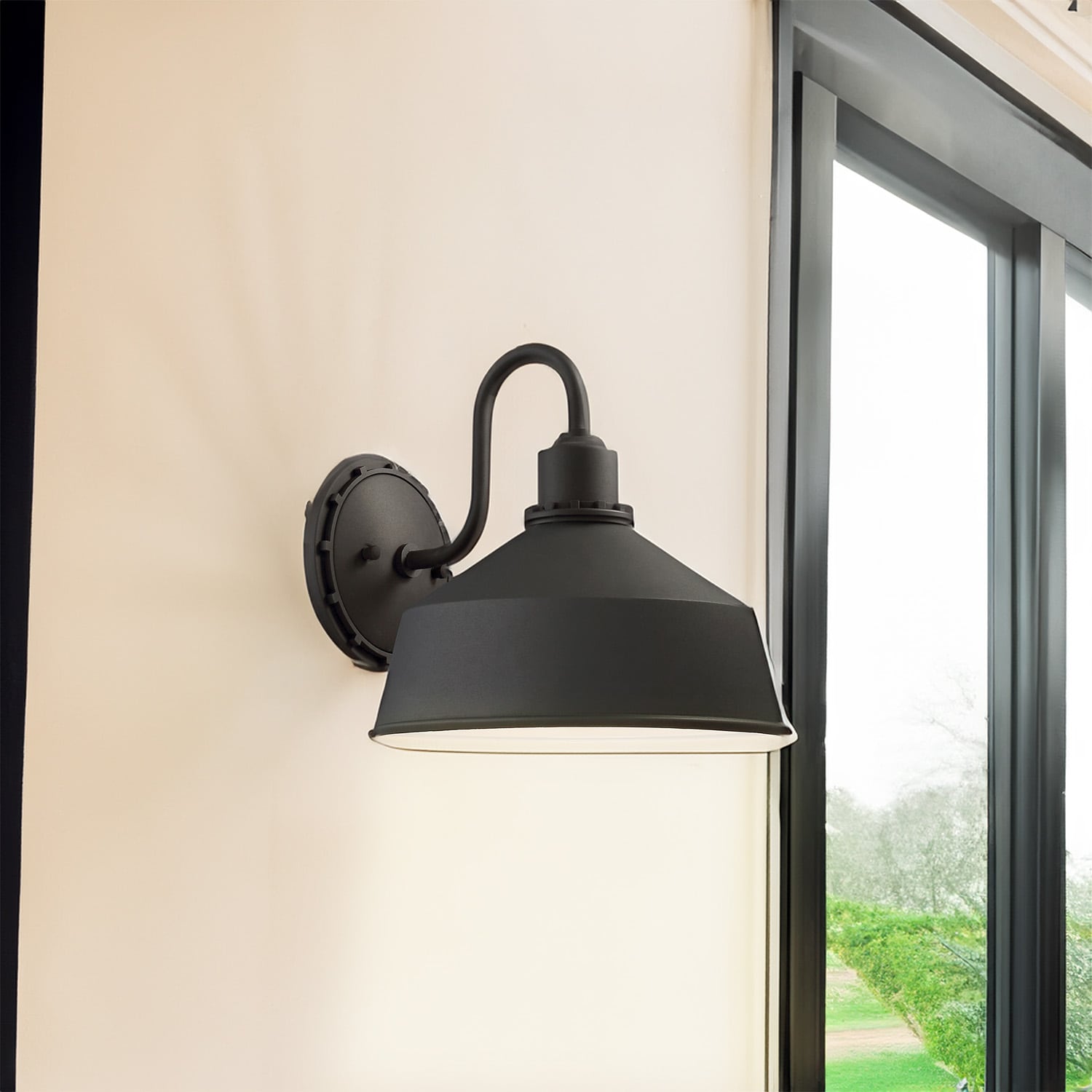 Minka Lavery 71242-66 Mantiel 1 -Light 9.75-in H Matte Black Hardwired Dark Sky Outdoor Wall Light