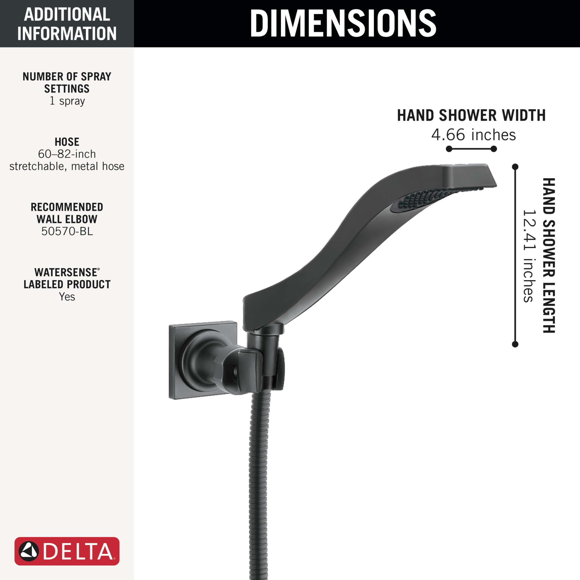 Delta 55051-BL Fixed-Showerhead - View #3