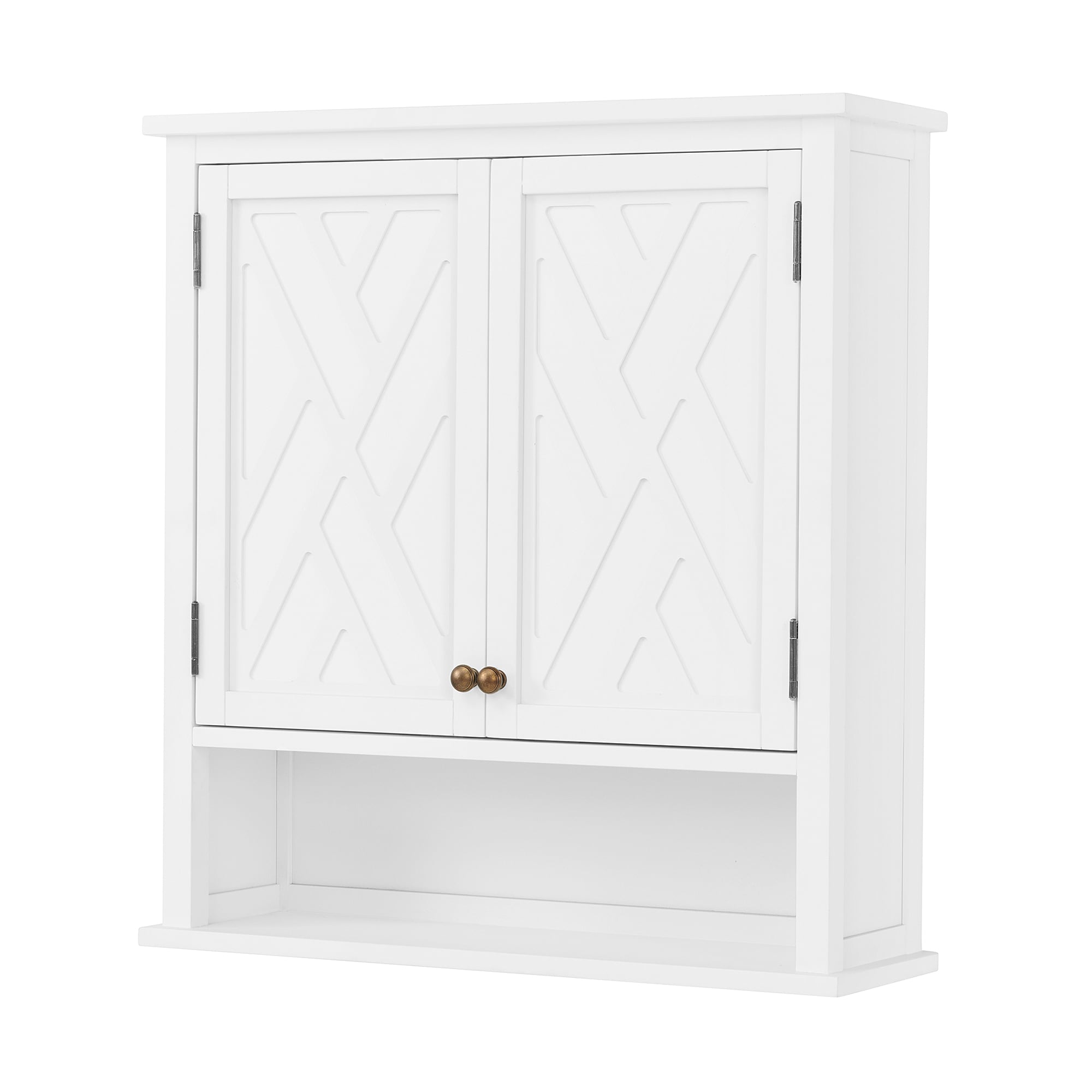 Alaterre Furniture 27-in x 29-in x 8-in White Wood Wall-mount Linen Cabinet