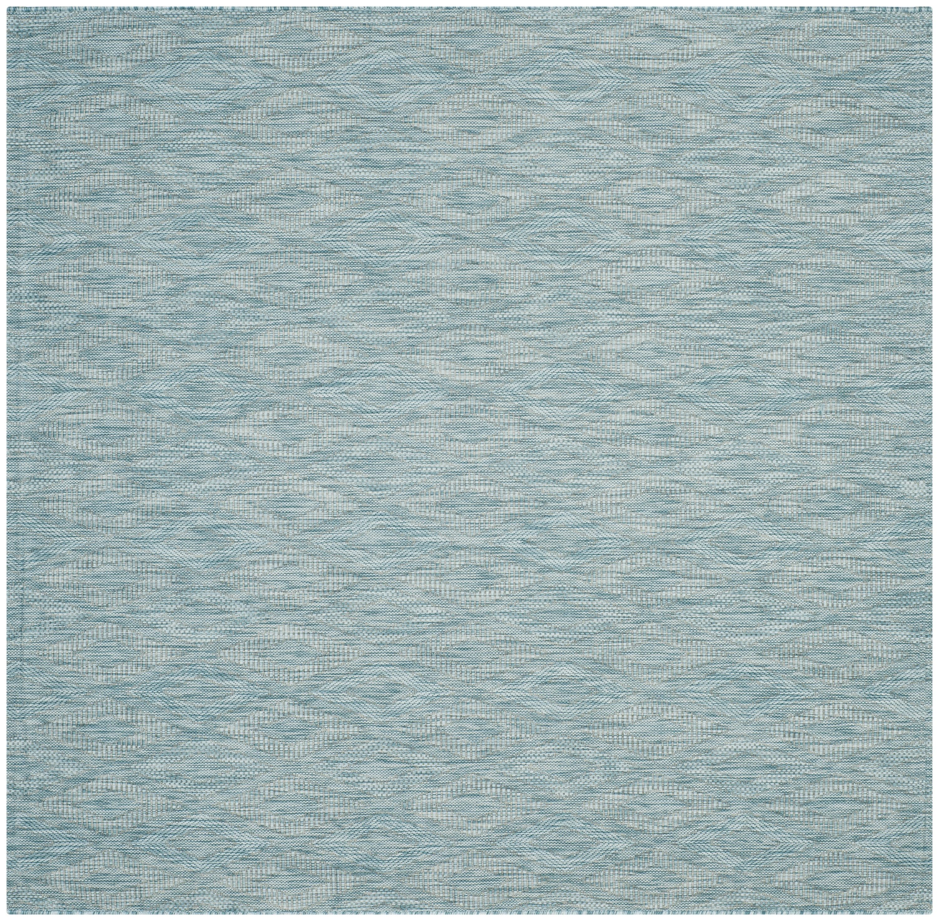 Safavieh CY8522-37122-8SQ Courtyard Freeport 8 x 8 (ft) Loomed Polypropylene Aqua/Aqua Square Indoor/Outdoor Abstract Area rug