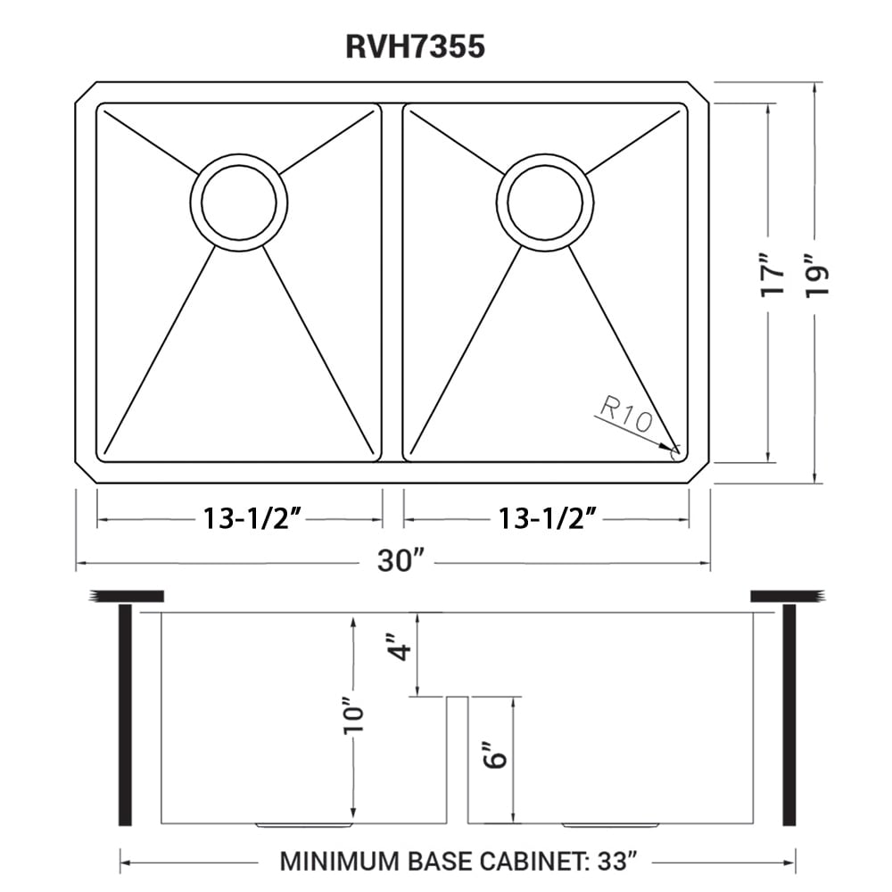 Ruvati RVH7355 Kitchen-Sinks - View #12