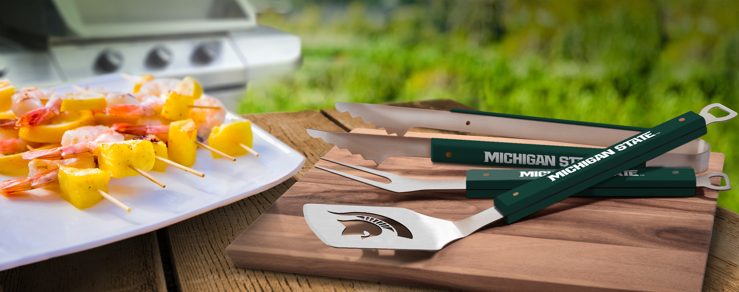 MSU Spartans BBQ Grill Utensil Set - 190604336992