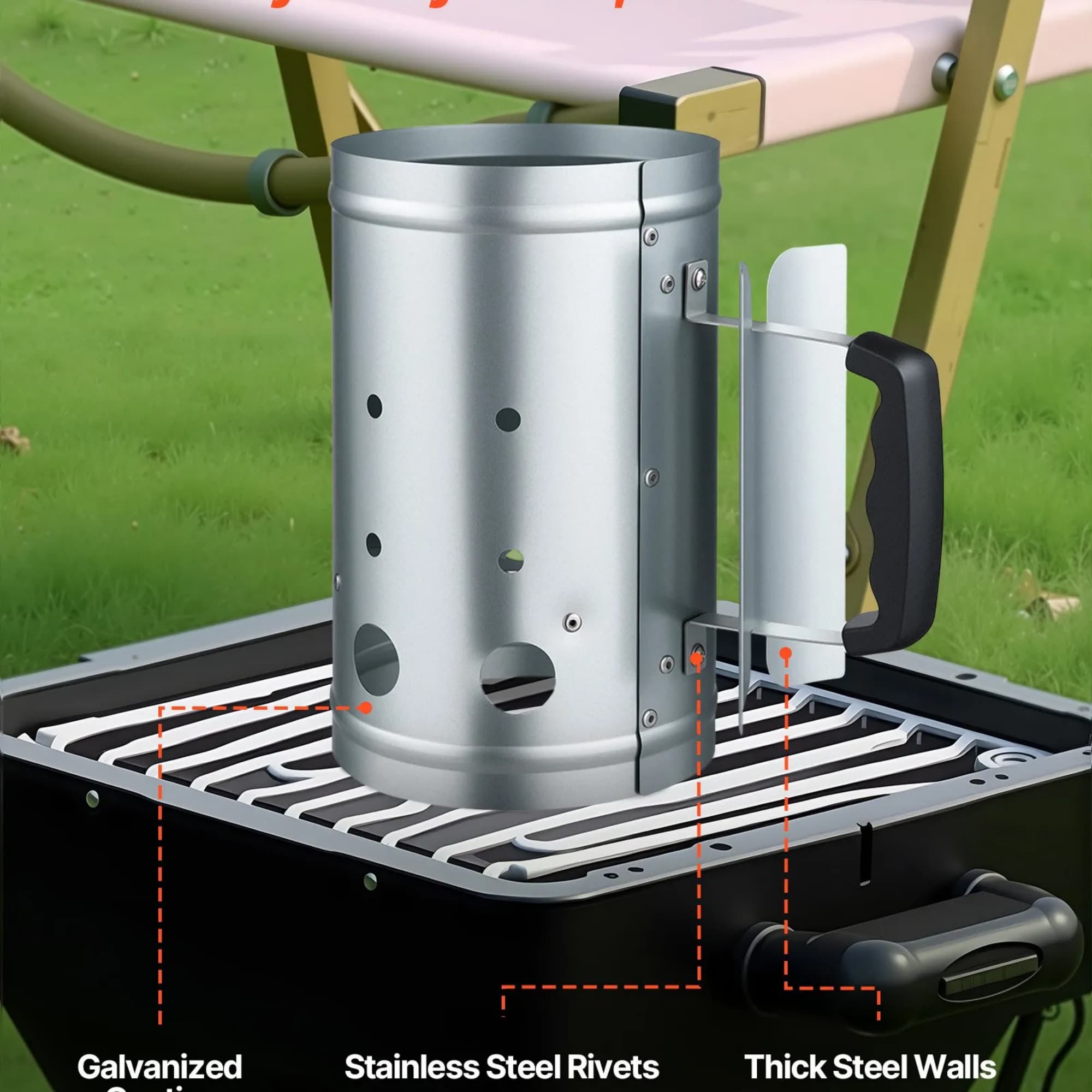 Angel Sar L2MJA413GCG14 Gas-Grill-Cookgrates-Warmracks - View #3