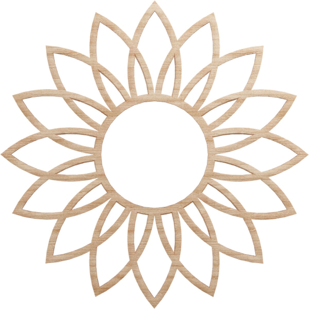 Ekena Millwork CMWP20X20X0375DAAL Daisy Fretwork 20-in W x 20-in L Contemporary Alder Wood Whole Ceiling Medallion
