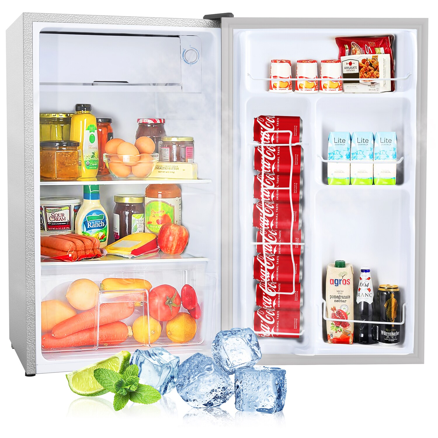 SINOFURN 3.2cu ft Standarddepth Mini Fridge Freezer Compartment (White) in the Mini Fridges