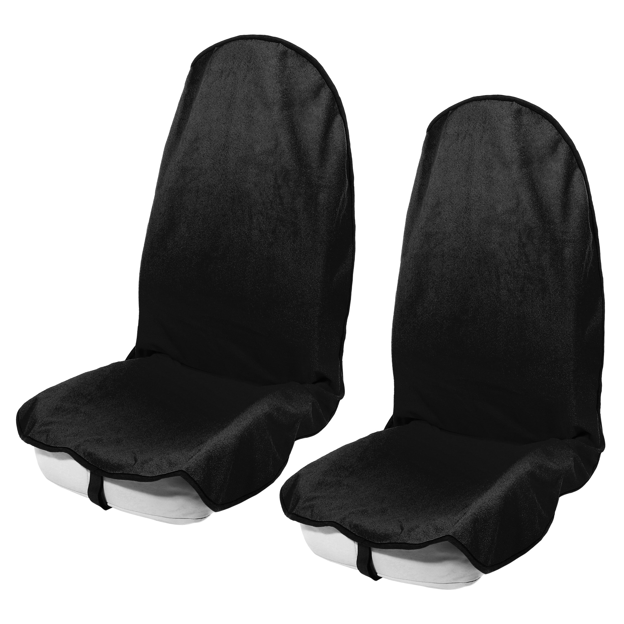 Unique Bargains 2pcs Black Universal Car Seat Cover Anti-Slip Towel Seat Protector Pad for Car Trucks SUV