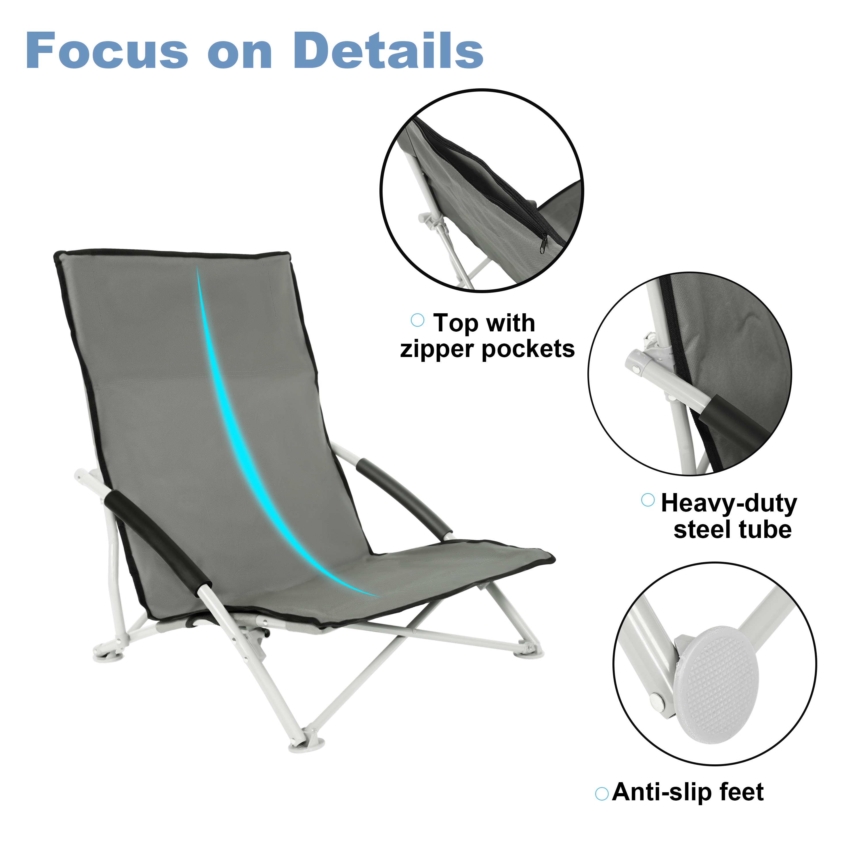 Mondawe MO-CCAC2417GBK1 Beach-Camping-Chairs - View #5
