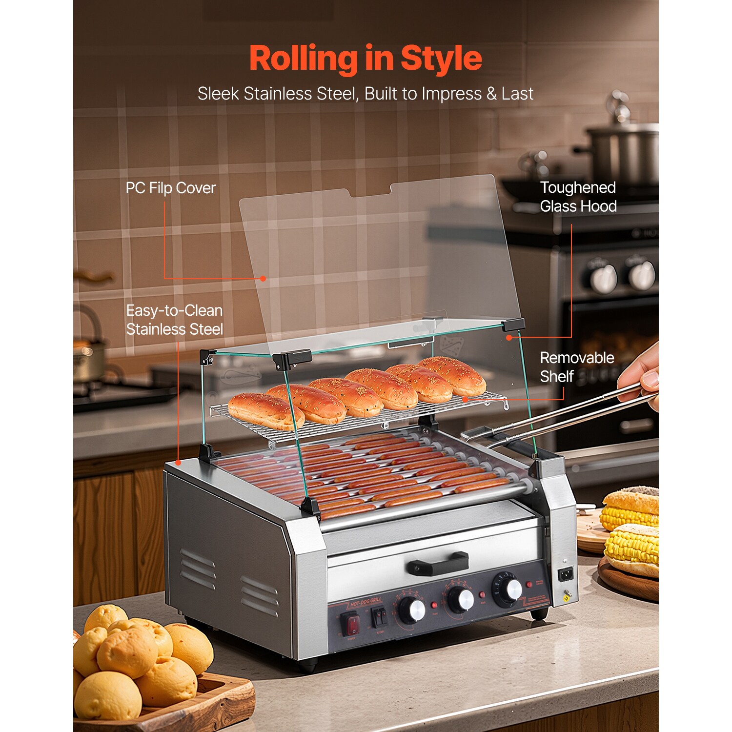 VEVOR SCDMBBWHGDSR11318V1 Hot-Dog-Cookers - View #4