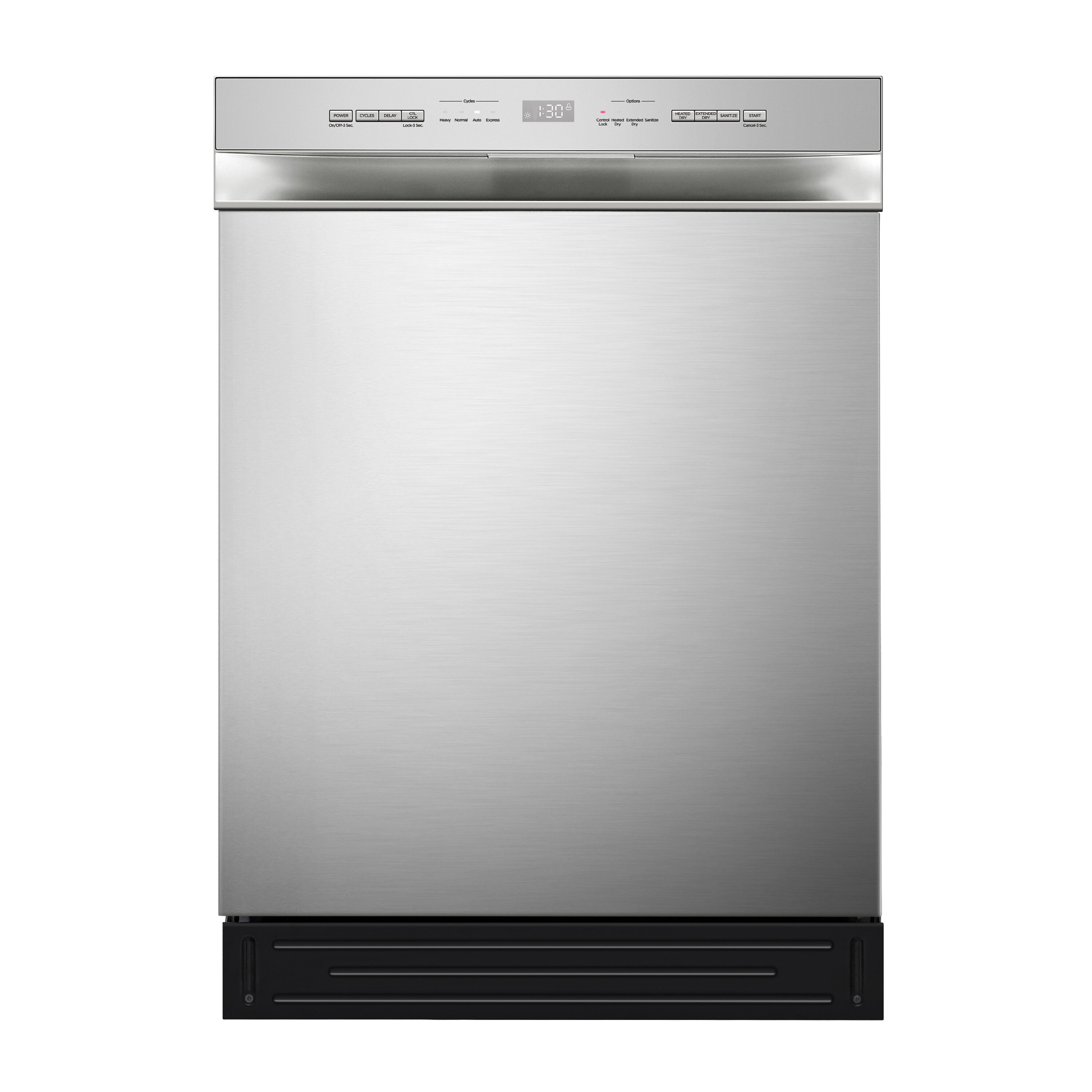 Midea 24-in Front Control Built-in Dishwasher ( Stainless Steel ) , 52-Decibel