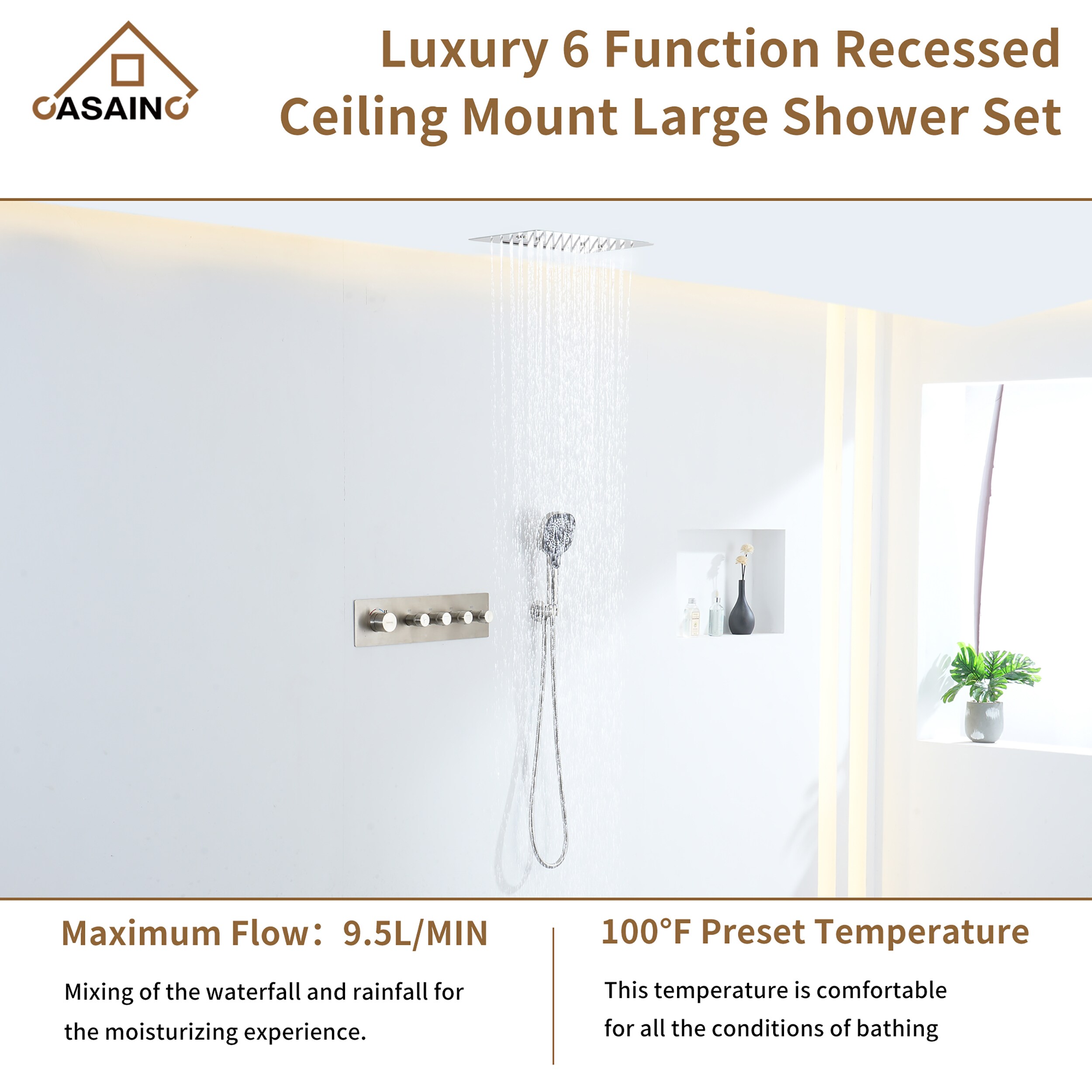 CASAINC CA-160209BV Showerhead-Bar-Panels - View #6