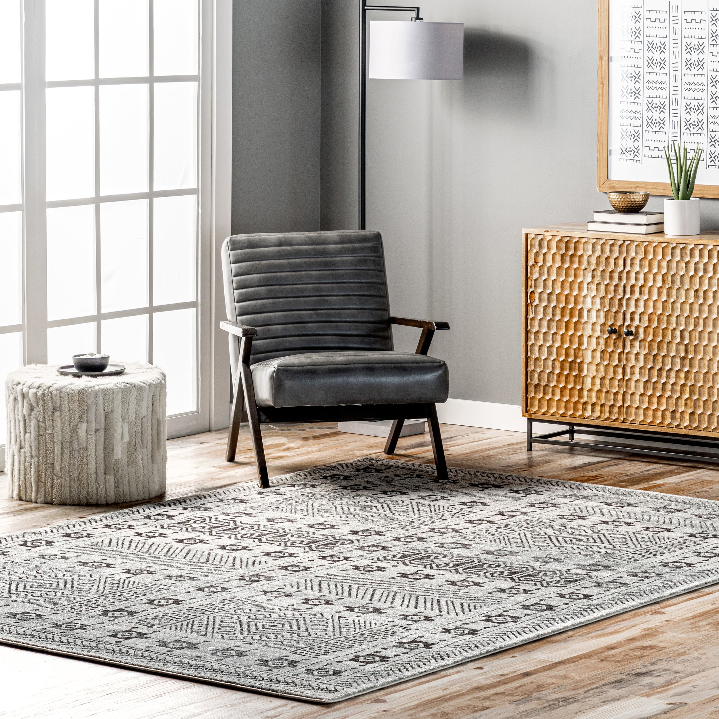 nuLOOM RZSP32A-5075 Spring 5 x 8 (ft) Loomed Polypropylene Beige Rectangular Indoor Area rug