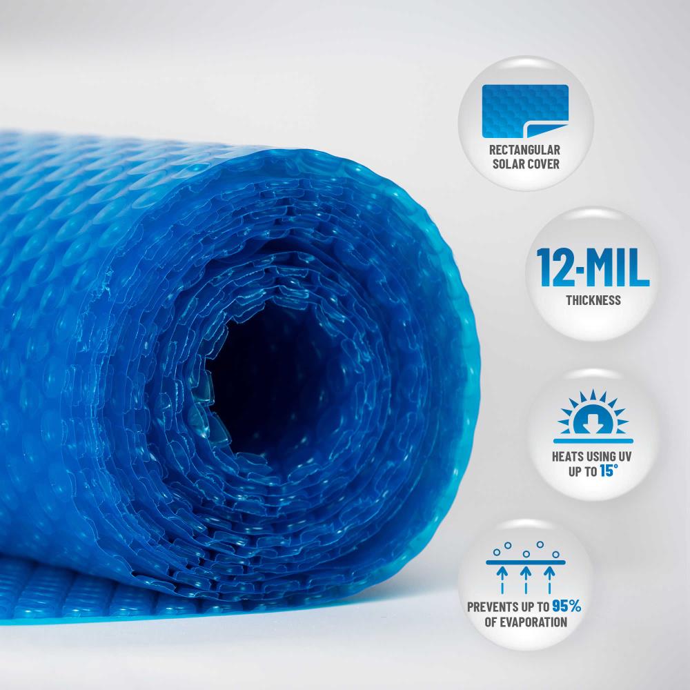 Blue Wave 12-mil Solar Blanket for Rectangular 18-ft x 36-ft In-Ground Pools