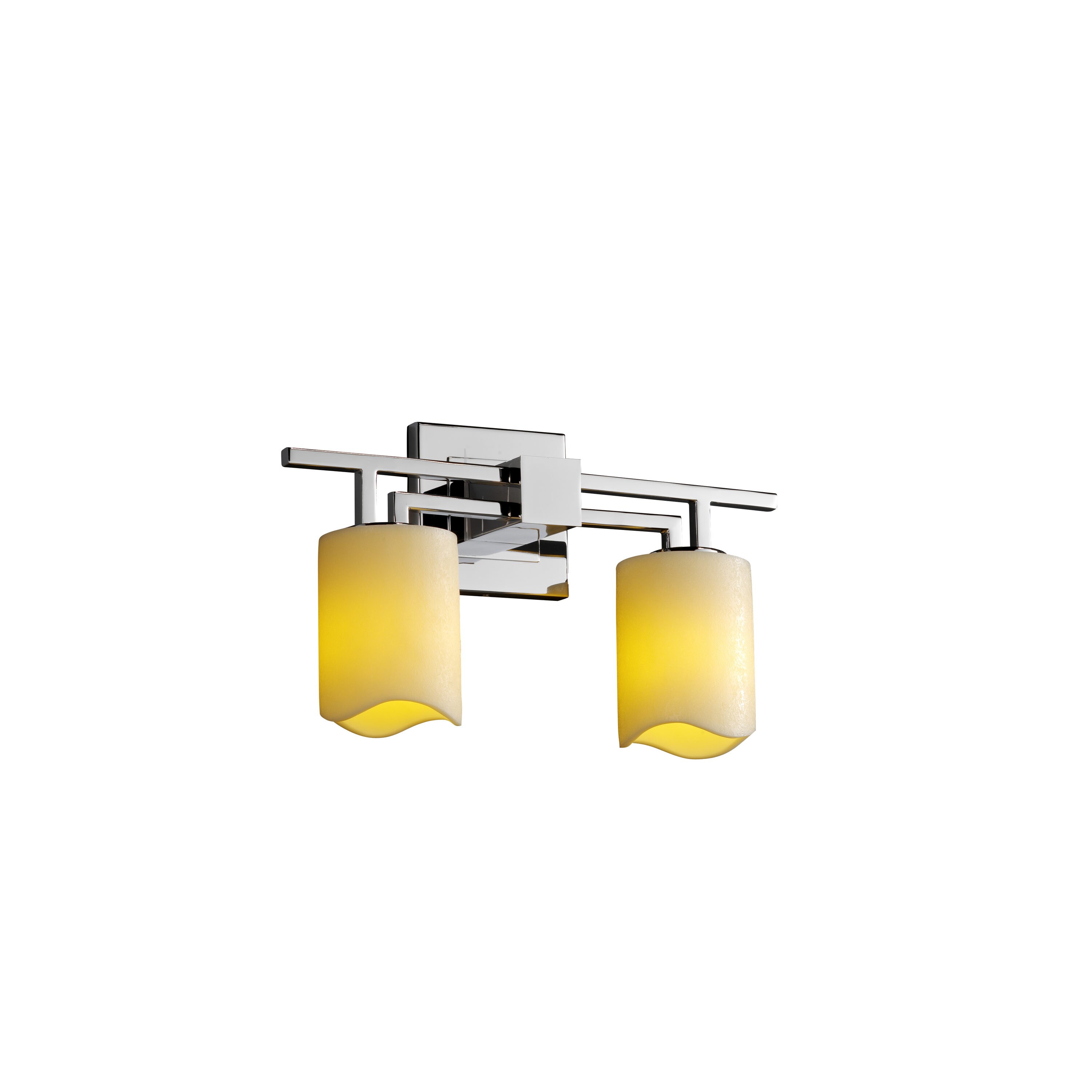 Justice Design Group CNDL-8702-14-CREM-CR CandleAria 16-in 2-Light Polished Chrome Transitional Vanity Light