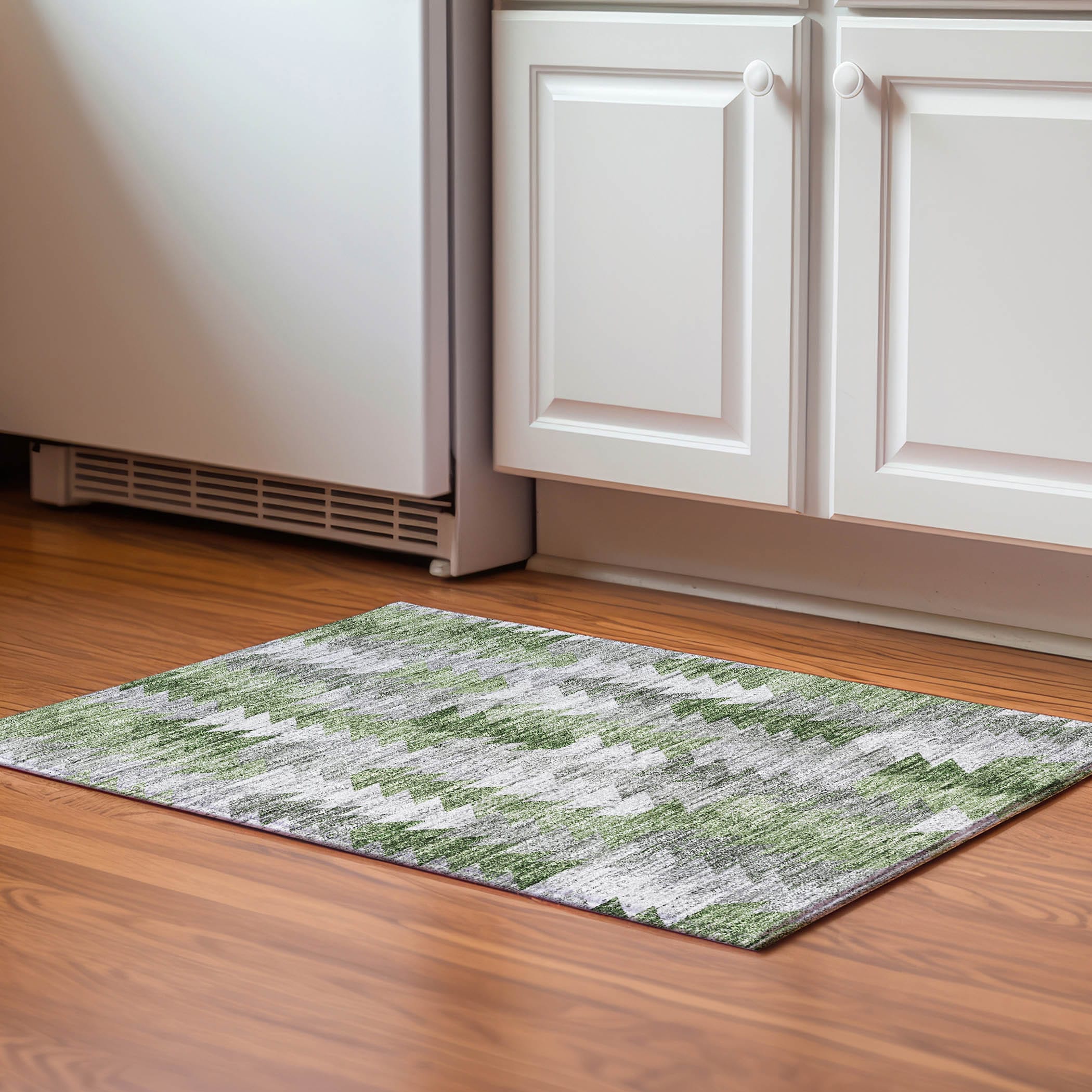 Addison Rugs AMF632GE20X30 Mayfield AMF632GE 2 x 3 (ft) Loomed Polyester Green Rectangular Indoor Geometric Machine washable Area rug