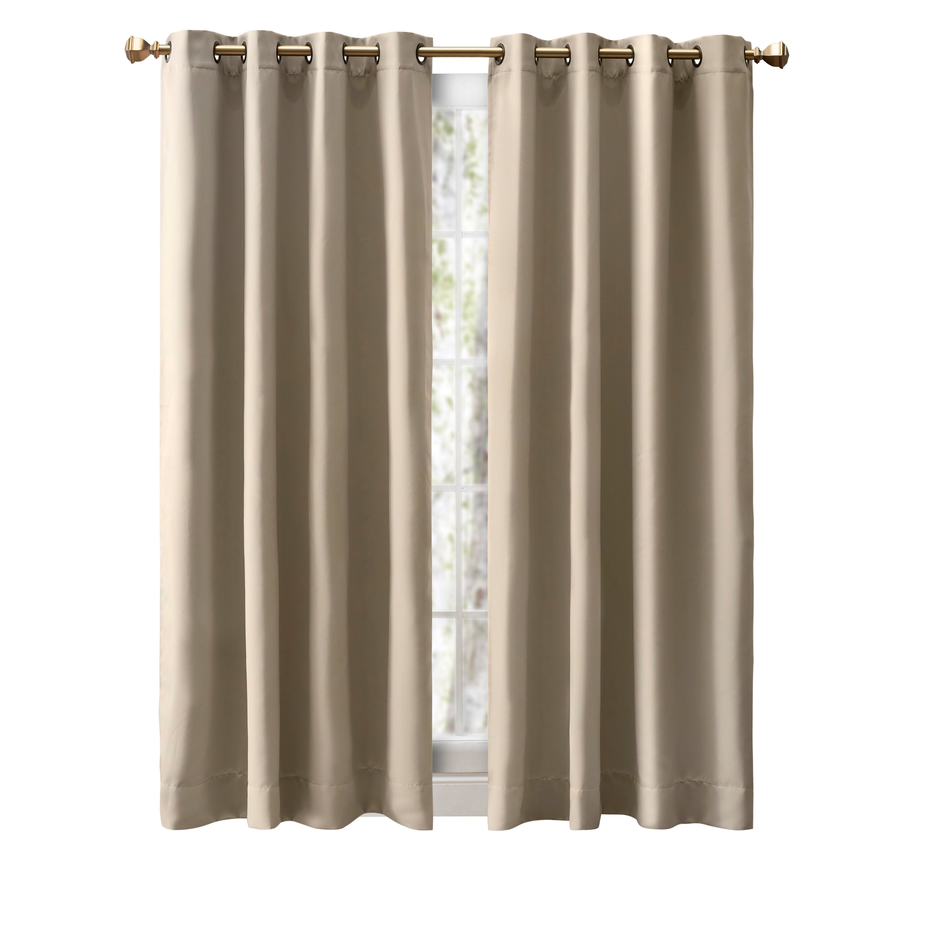 Ricardo Trading 02000-79-063-77 63-Inches Putty Blackout Grommet Single curtain panel