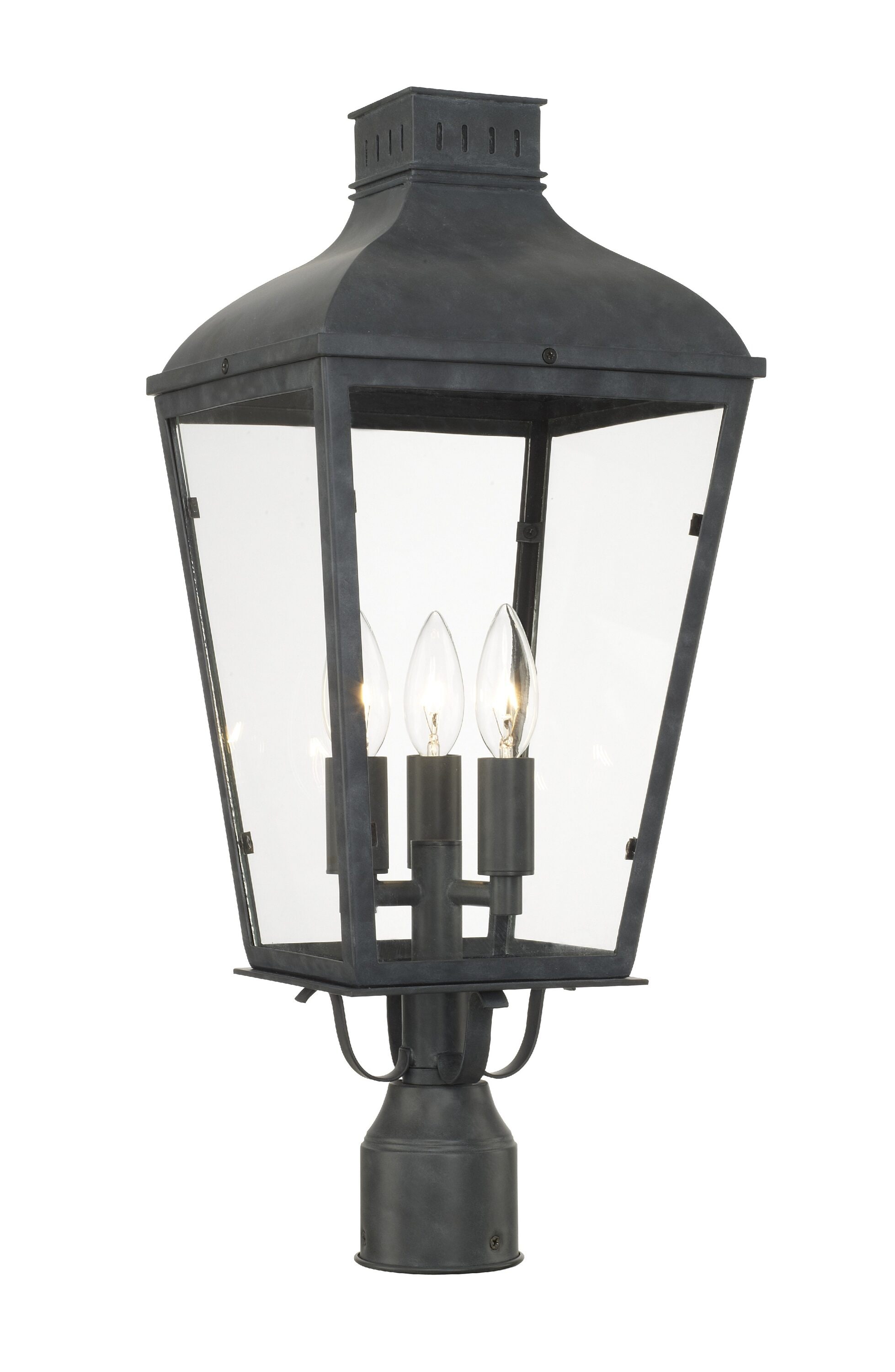 Crystorama DUM-9807-GE Dumont 23-in Graphite Transitional Outdoor Light Post Lantern