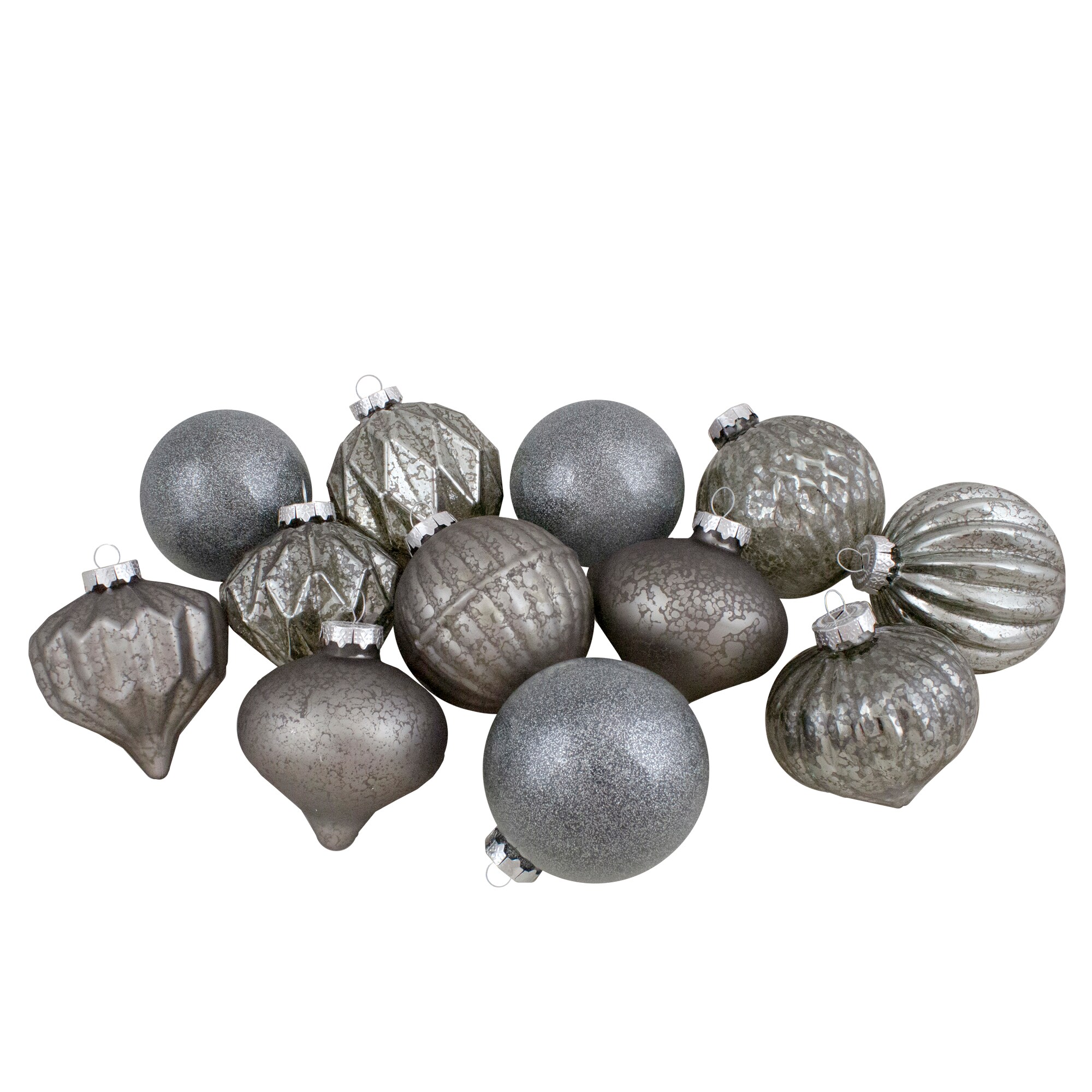 This Item Comes with 4 Ornaments per Unit. Vickerman 4.75 Clear Ball Christmas Ornament with Gunmetal Glitter Interior