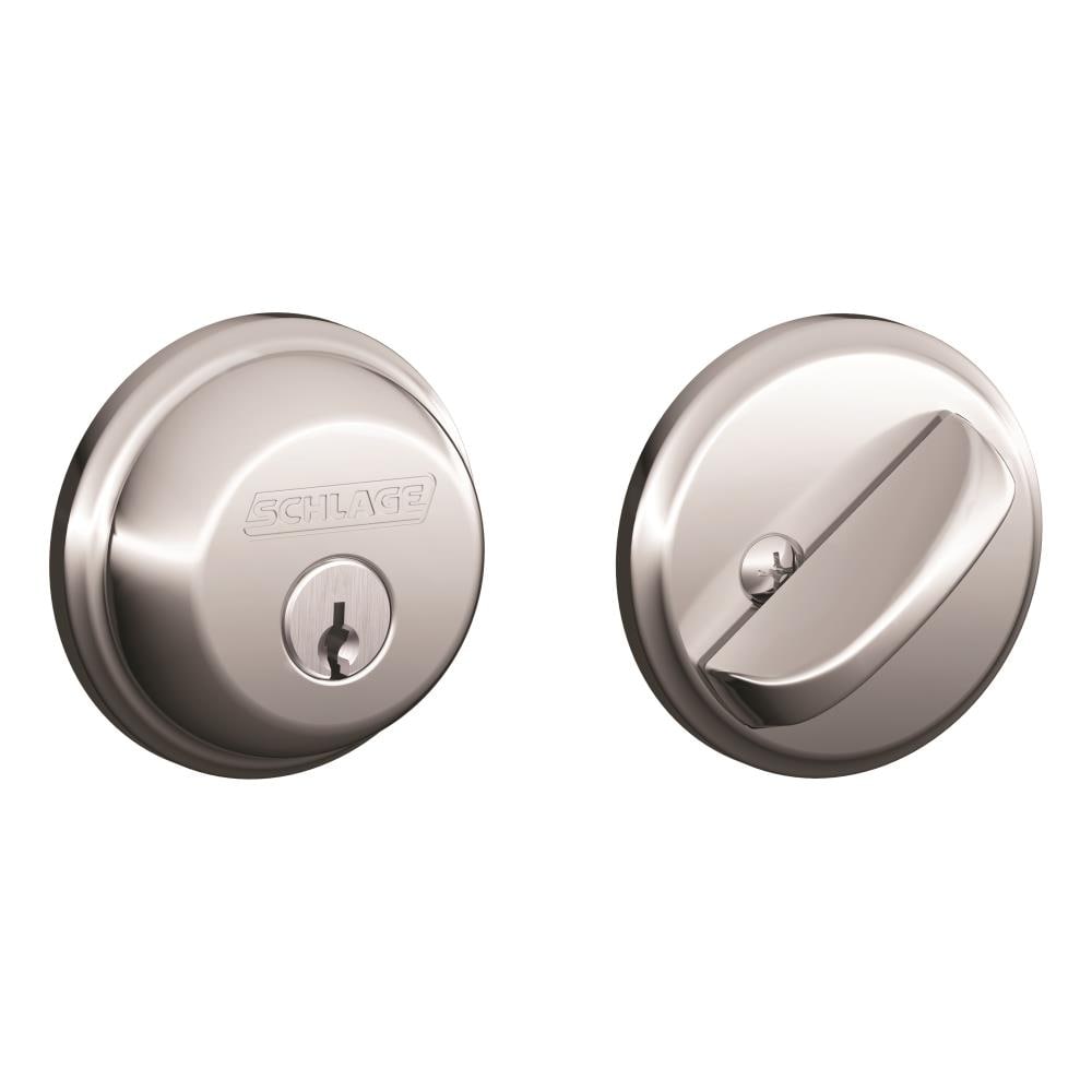 Schlage B60 Series Bright Chrome Single Cylinder Deadbolt