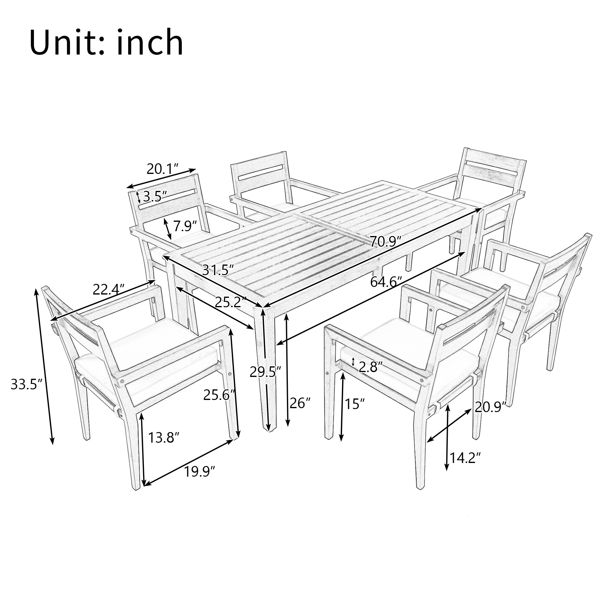 SINOFURN SYA020395BG Patio-Dining-Sets - View #10