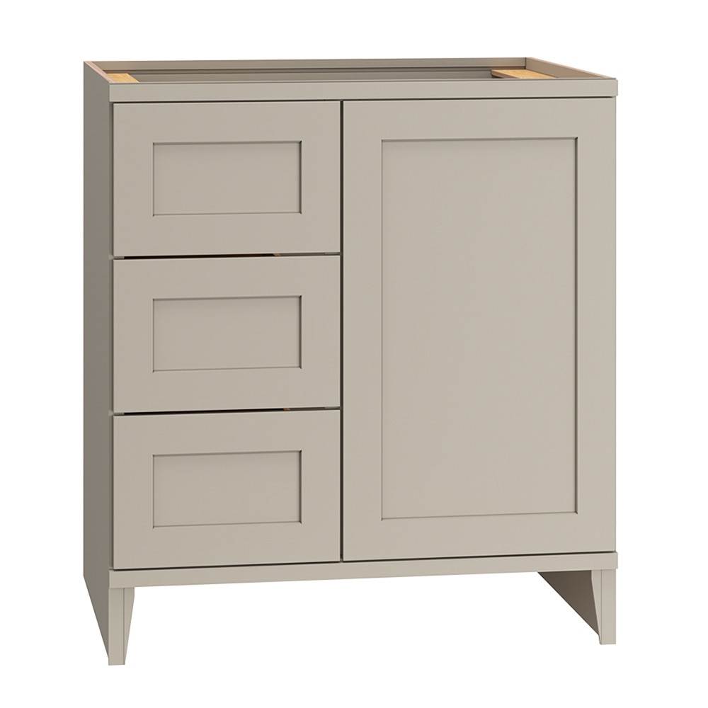 Diamond Express 327 3VSD303421L Jamestown 30-in Cloud Gray Bathroom Vanity Base Cabinet without Top