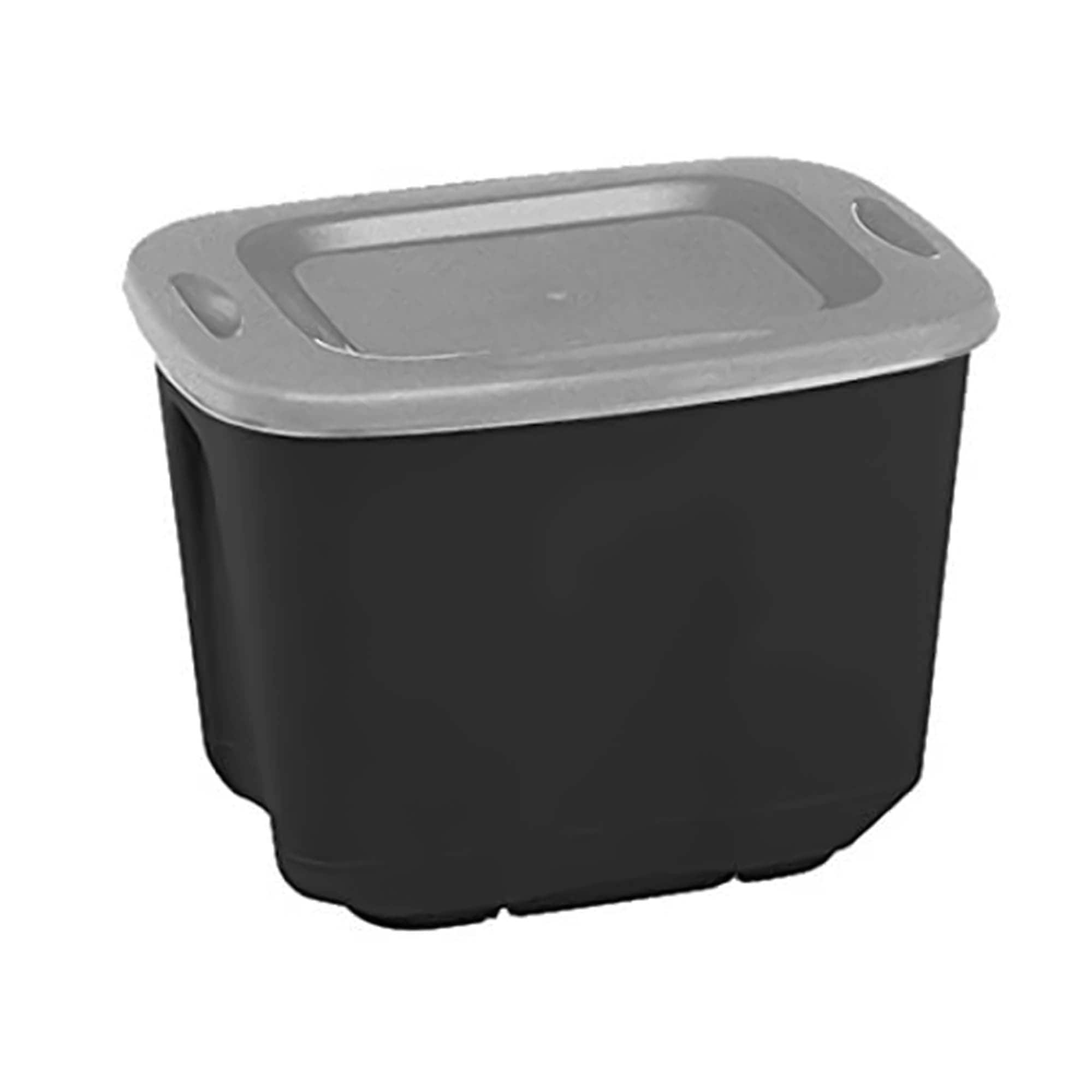 Homz Products Large 10-Gallons Lid Snap Black Tote (40-Quart) Standard at with
