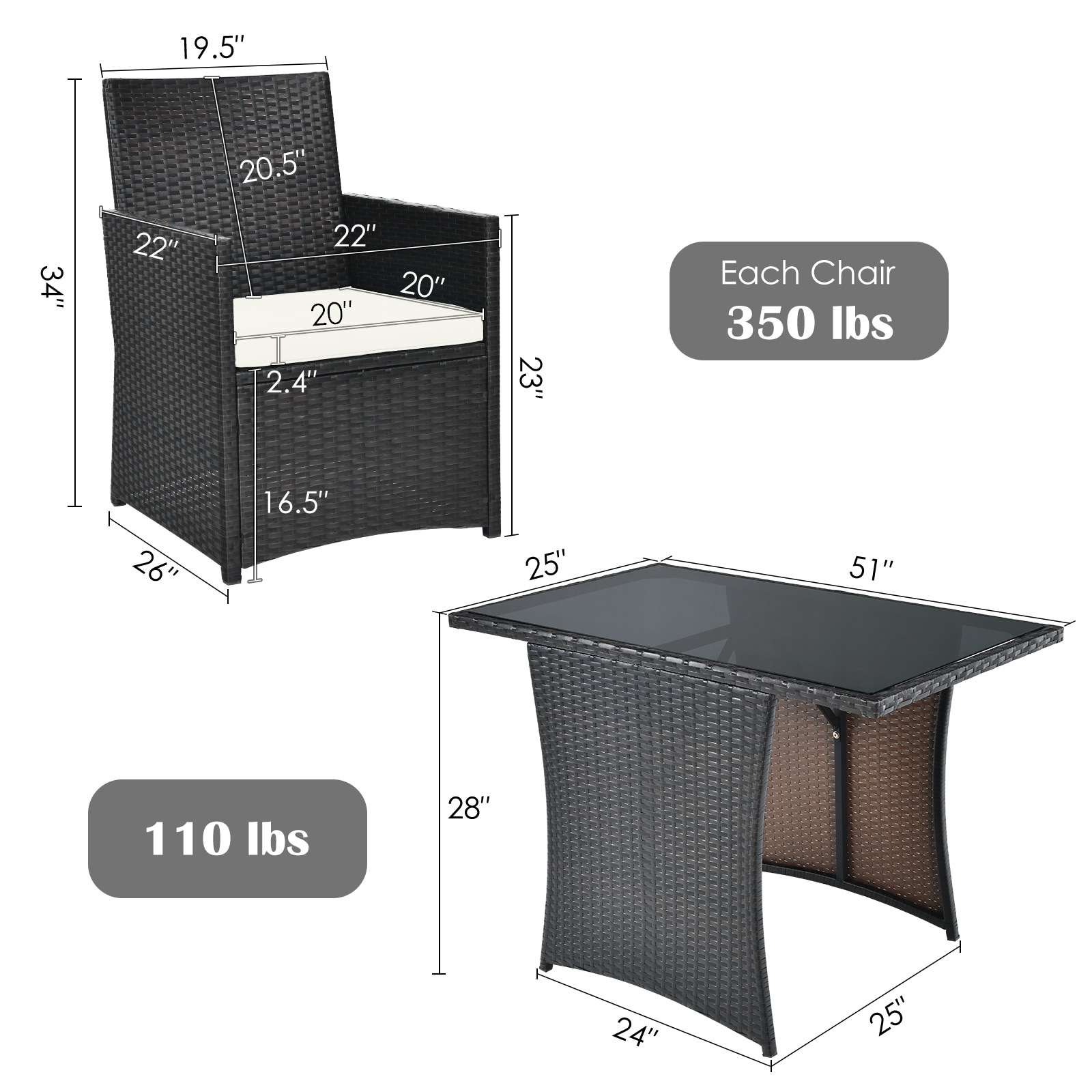 Clihome CWCH-HW68AC178WH Patio-Conversation-Sets - View #4