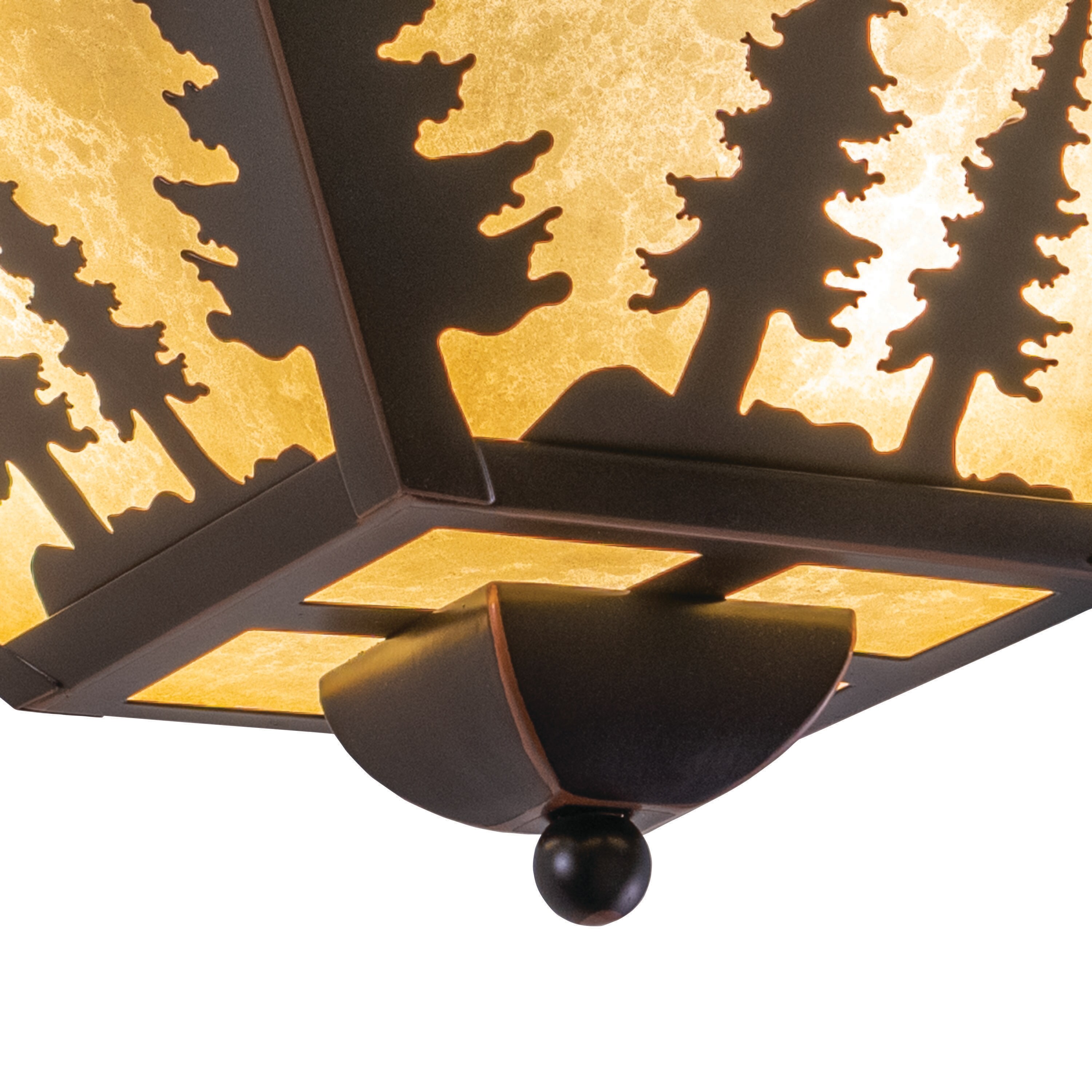 Yosemite Burnished Bronze Rustic Tree Flush Mount Light