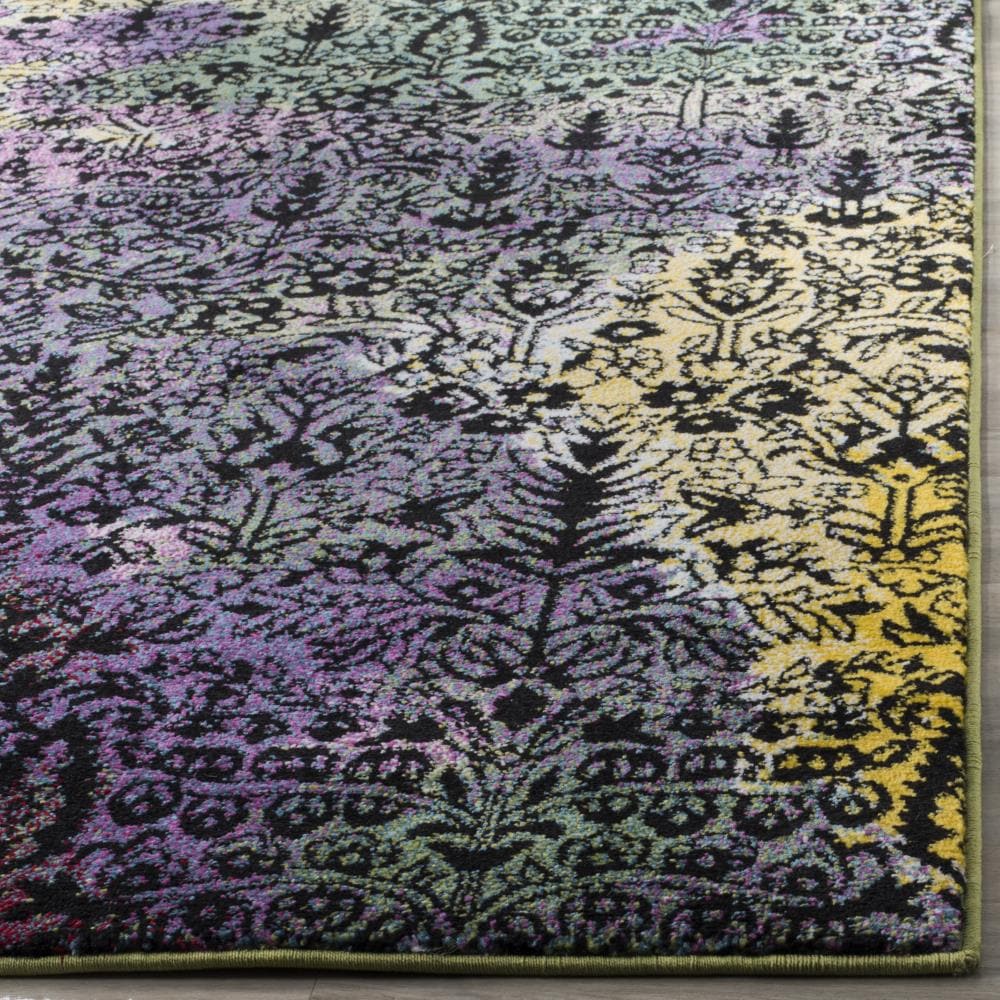 Mid-Century Modern Abstract Synthetic Area Rug, 5'3" x 7'6", Multicolor