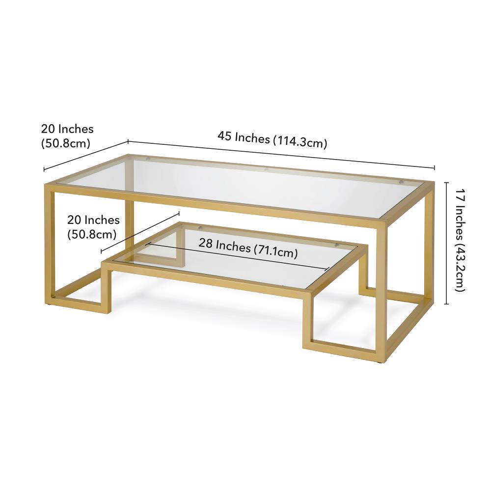 athena geometric glam coffee table in gold