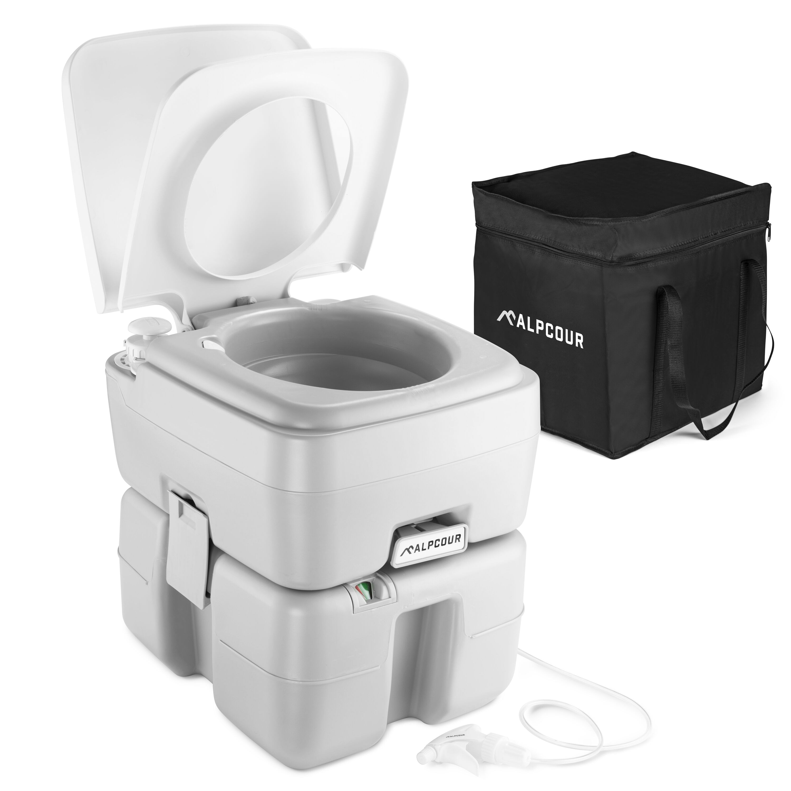Alpcour APC-PT20W White Single Round Standard height Soft Close 2-piece Portable Bidet WaterSense Labeled