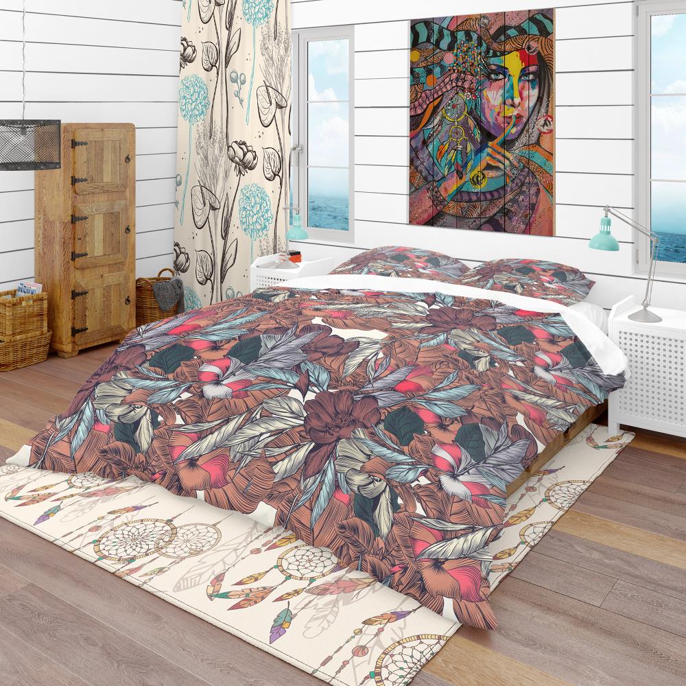 Designart BED18706-K 3-Piece Brown King Duvet Cover Set