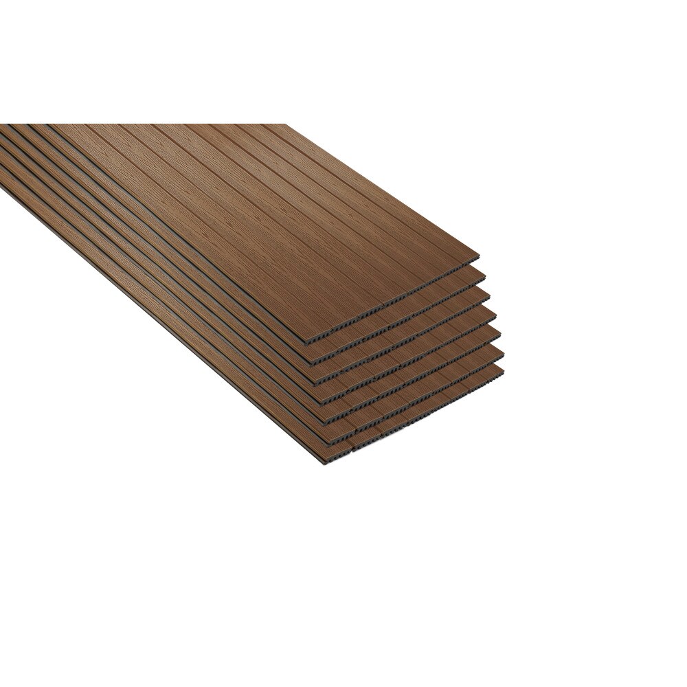 Enhance Basics 1-in x 6-in x 12-ft Saddle Grooved Composite Deck Board (56-Pack) in Brown | - Trex SD010612E2G56