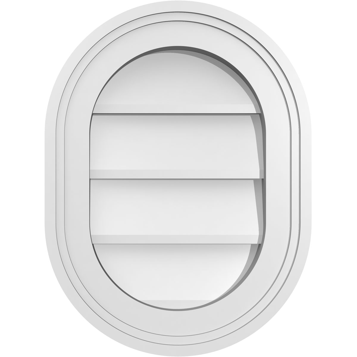 Ekena Millwork GVPVR12X1602SN 12-Inches x 16-Inches Off-white Oval PVC Gable Louver Vent