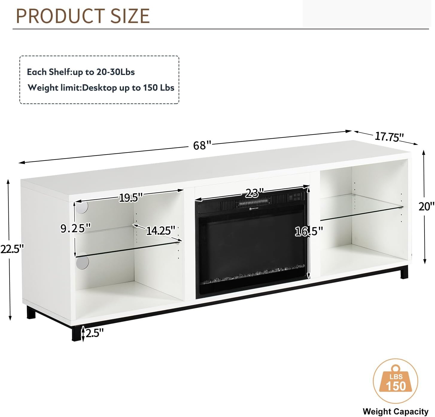 AOXUN H21017WH+H20021 Electric-Fireplaces - View #6