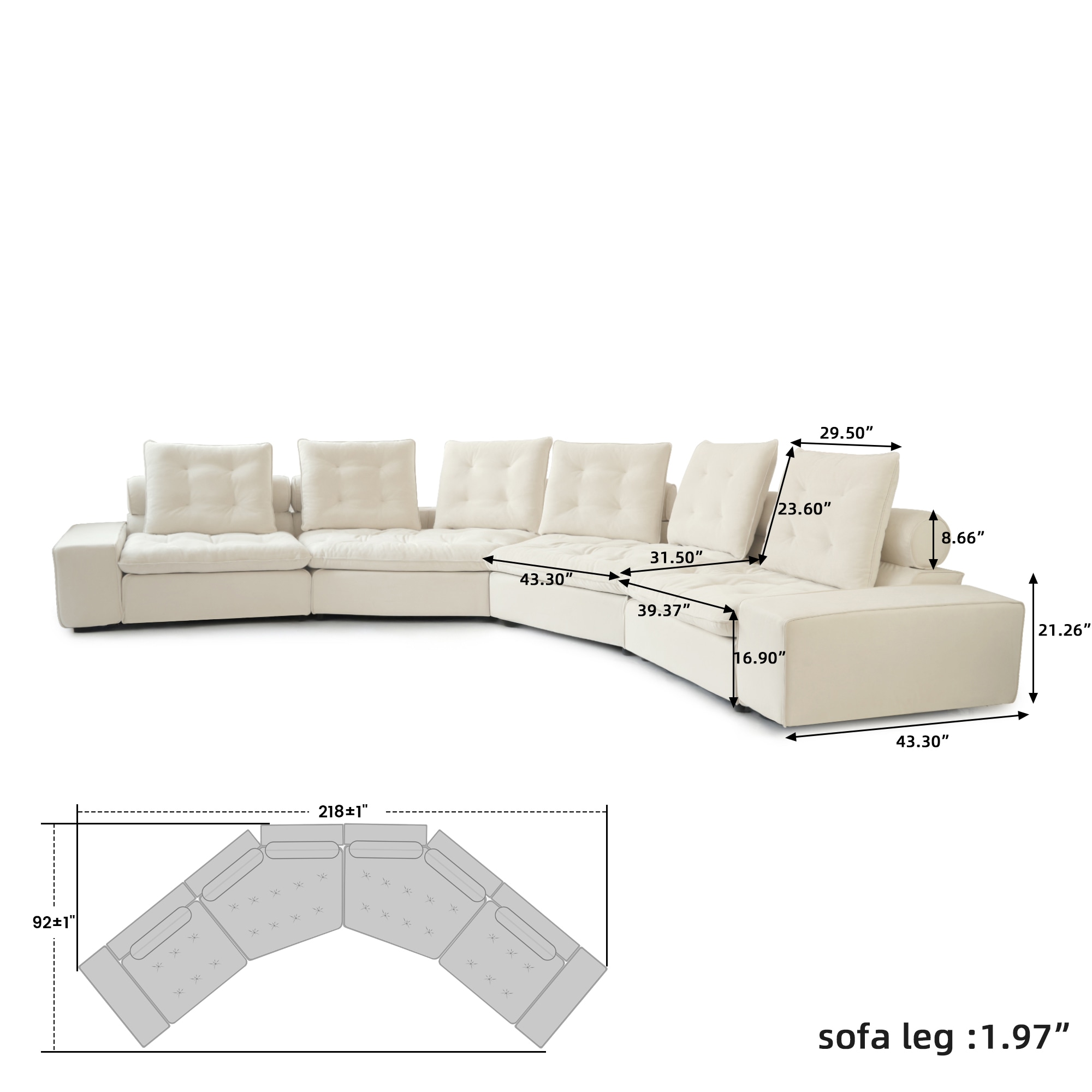 BuotiqHom DH-C1144-136BE Sofas-Loveseats - View #8